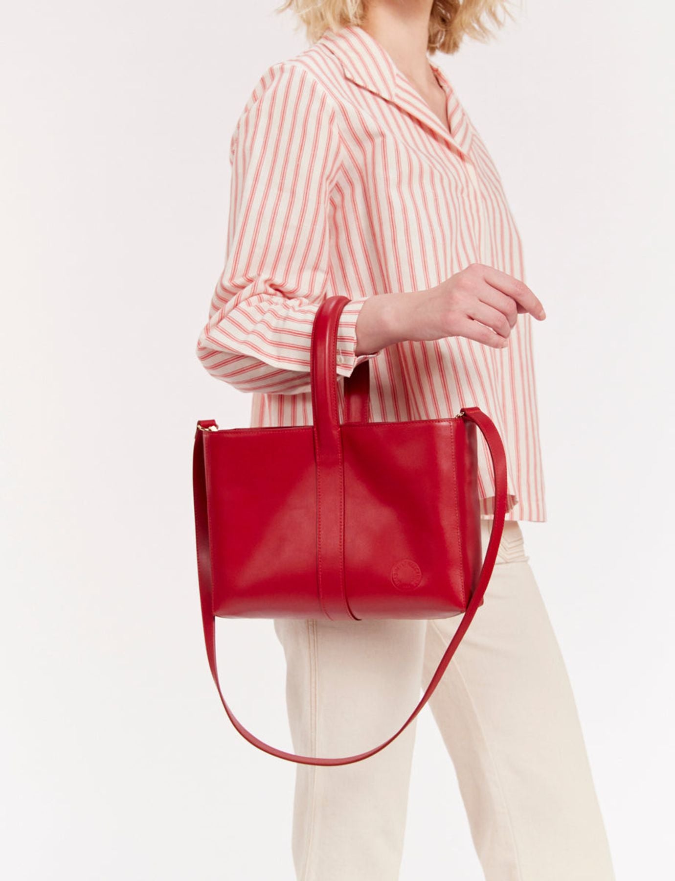 Borsa in pelle rossa Léonore S