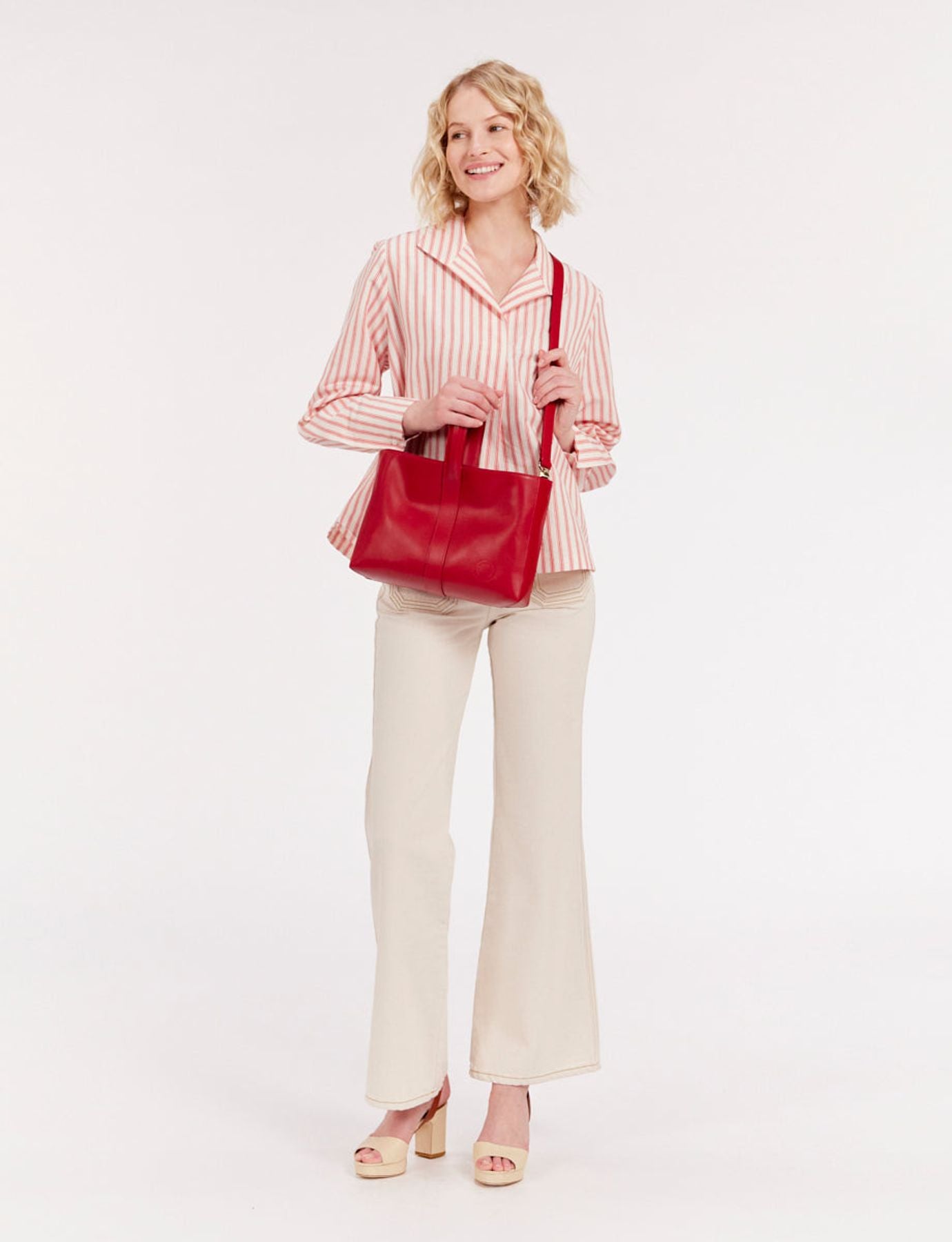 Borsa in pelle rossa Léonore S