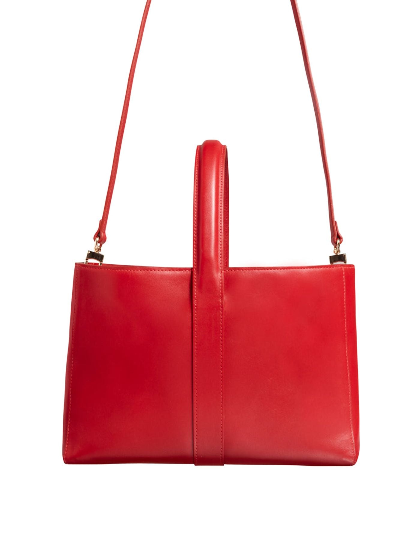 Borsa in pelle rossa Léonore S