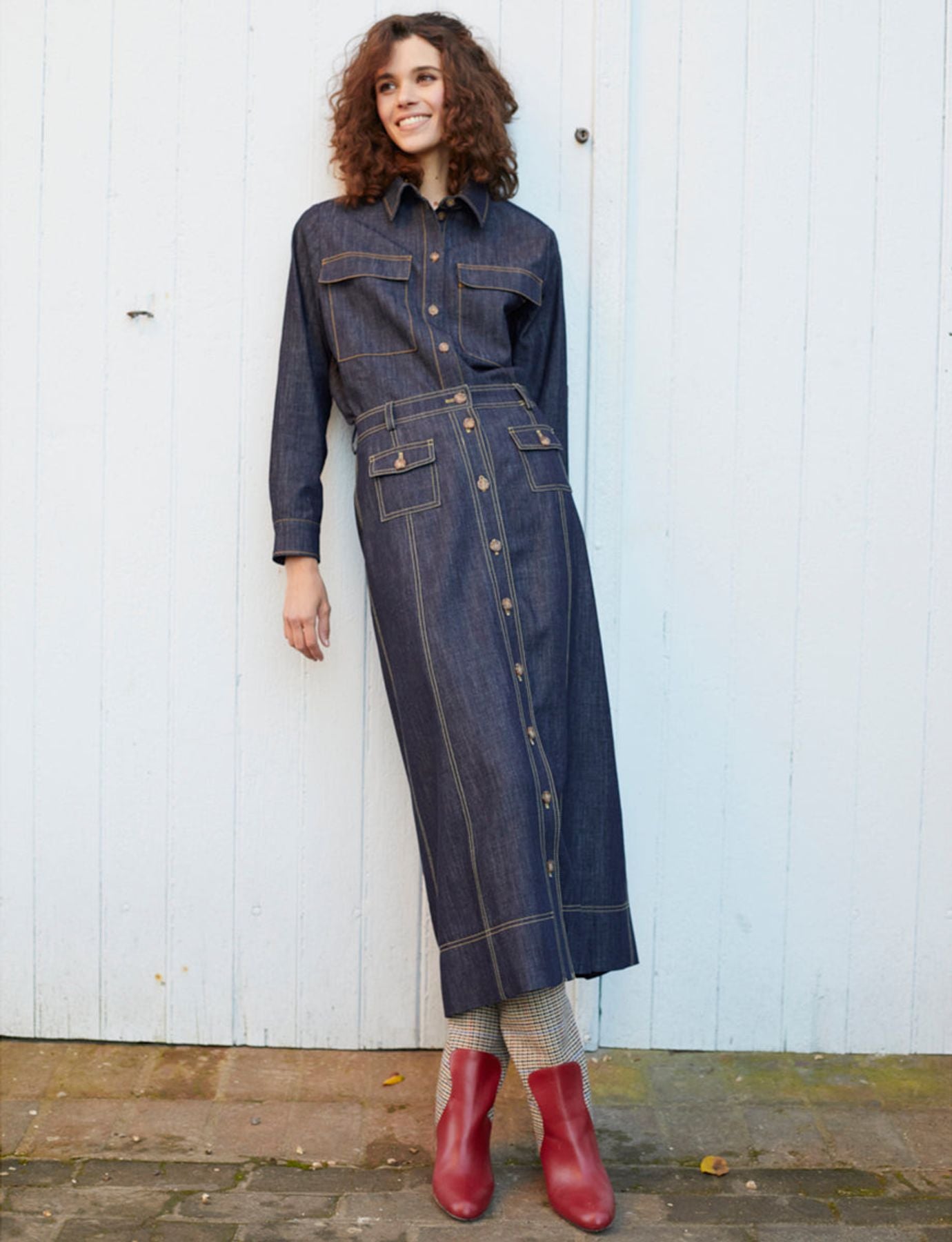 Tatiana raw denim skirt