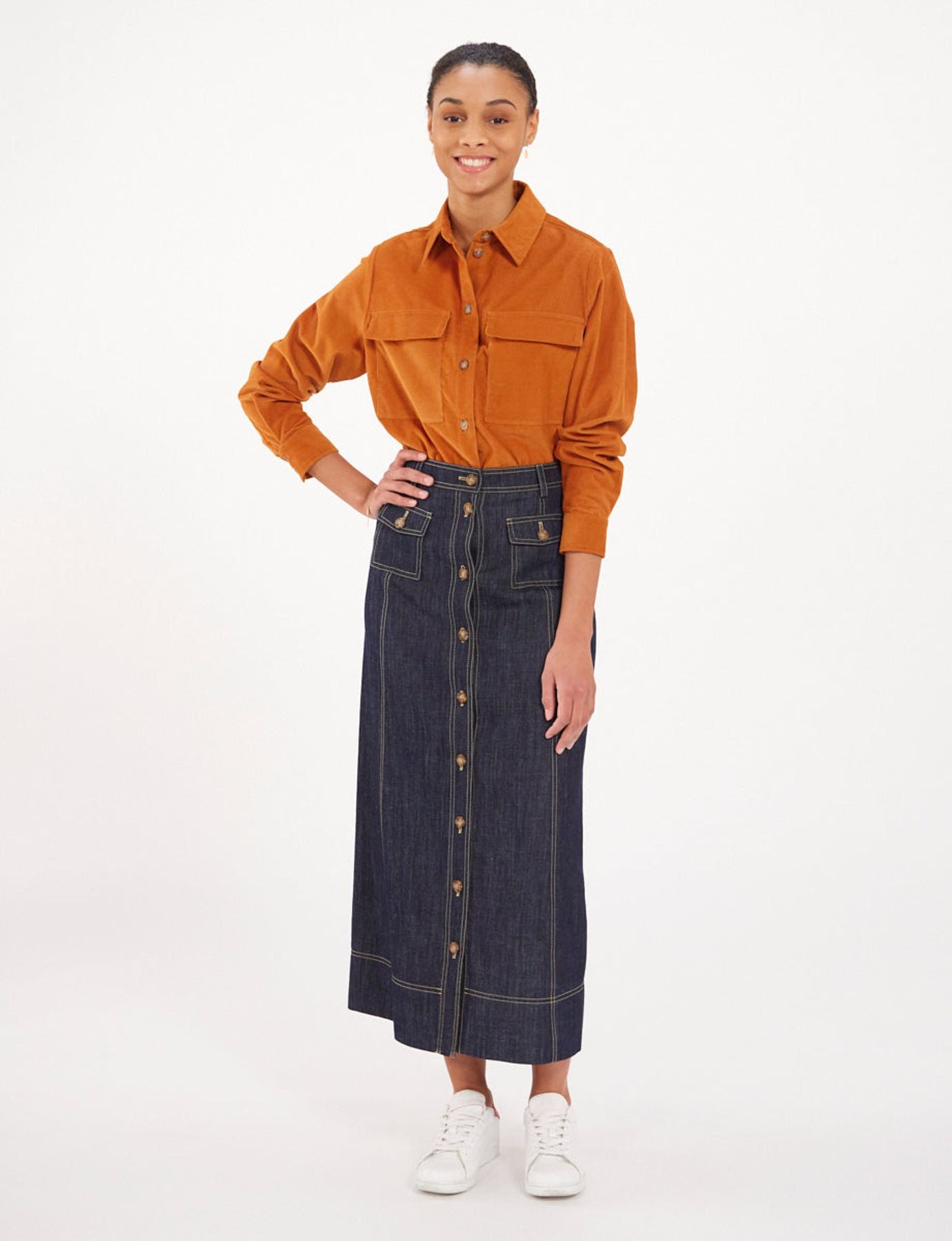Tatiana raw denim skirt