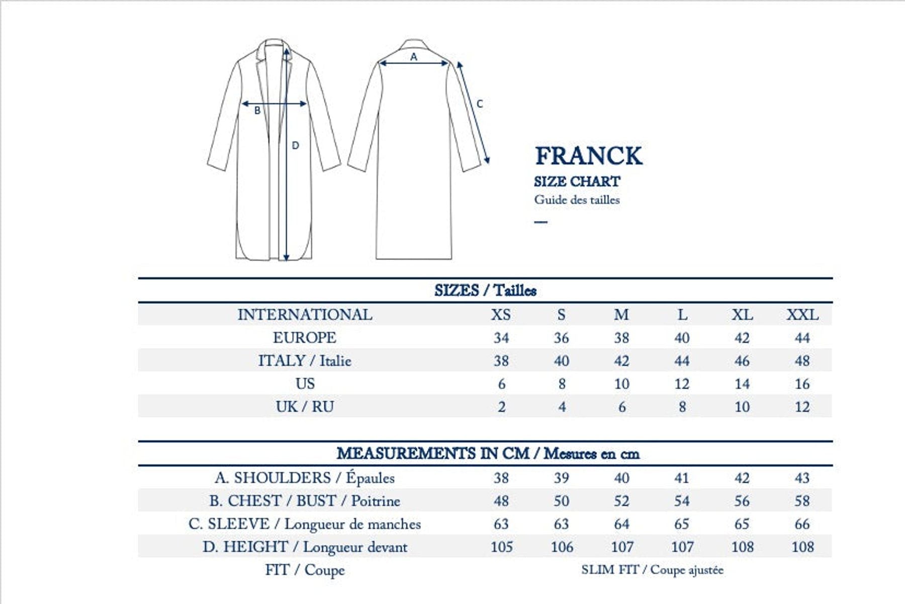 Franck midnight blue coat