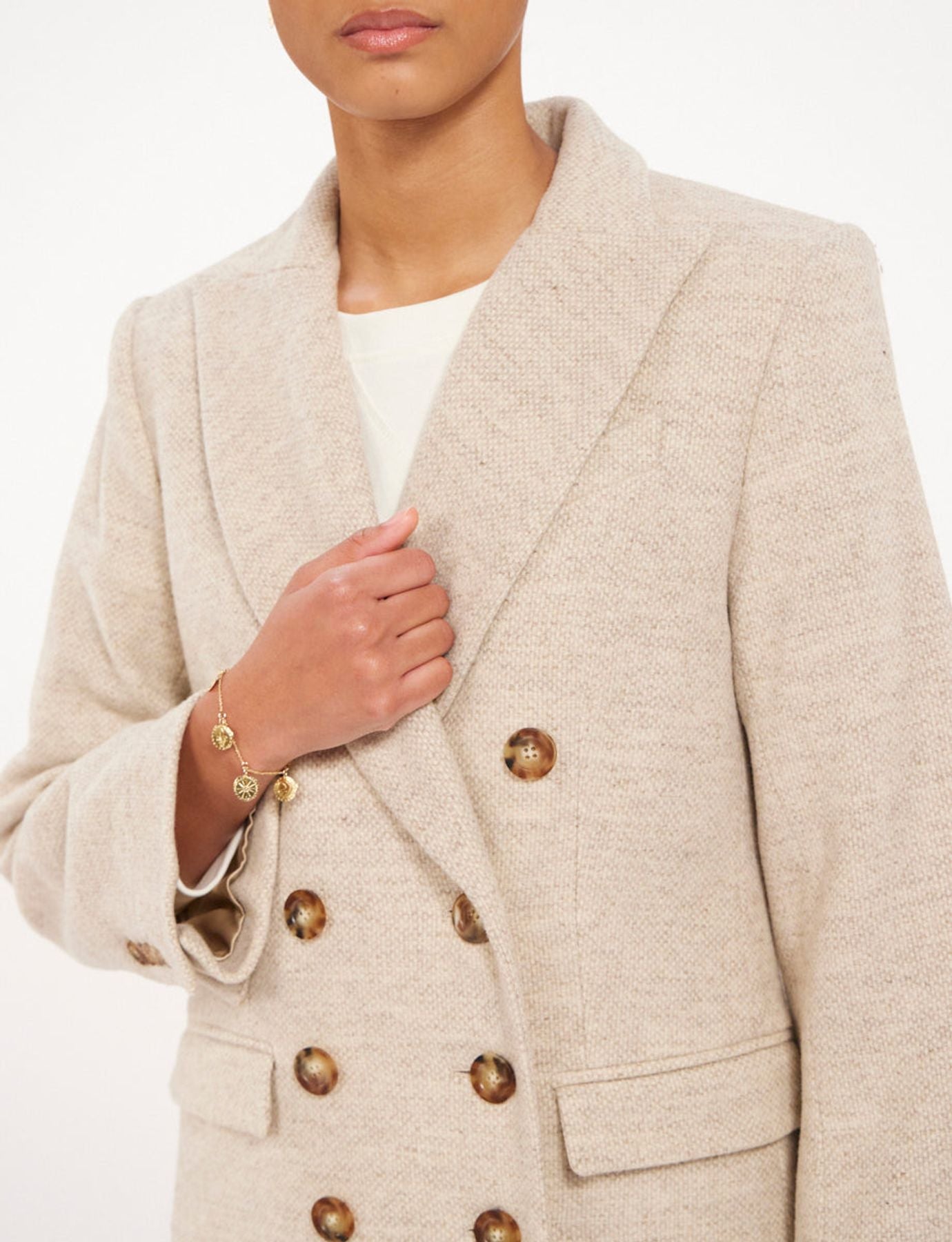 Mauricette ecru wool coat