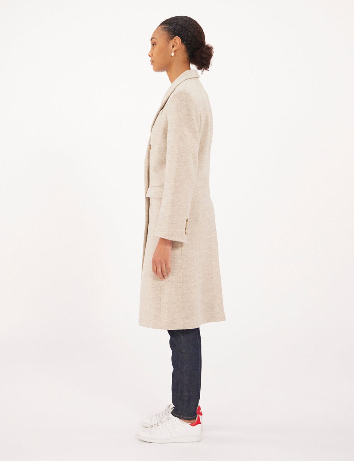 Mauricette ecru wool coat