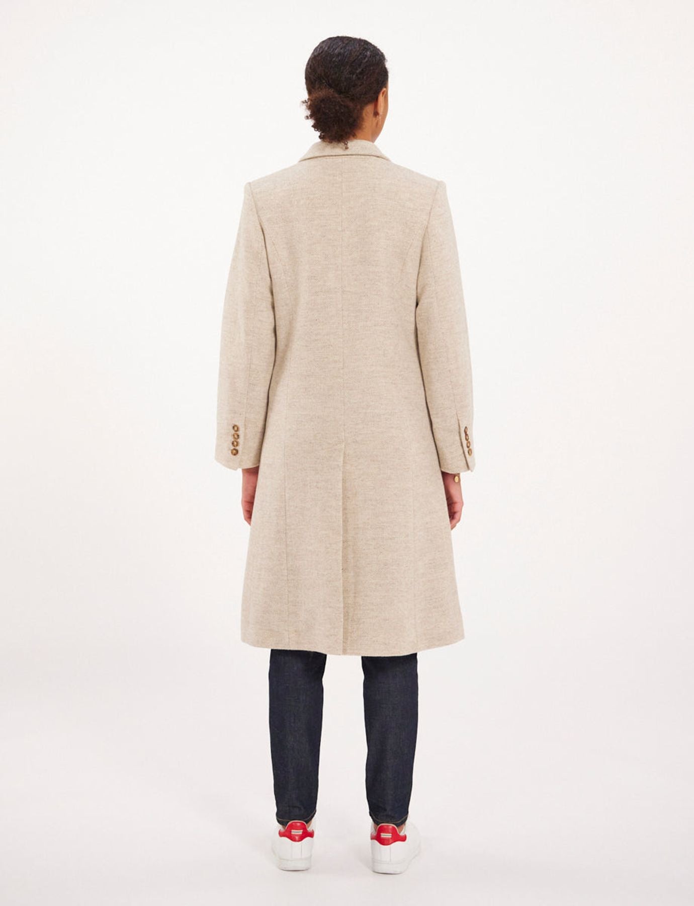 Mauricette ecru wool coat
