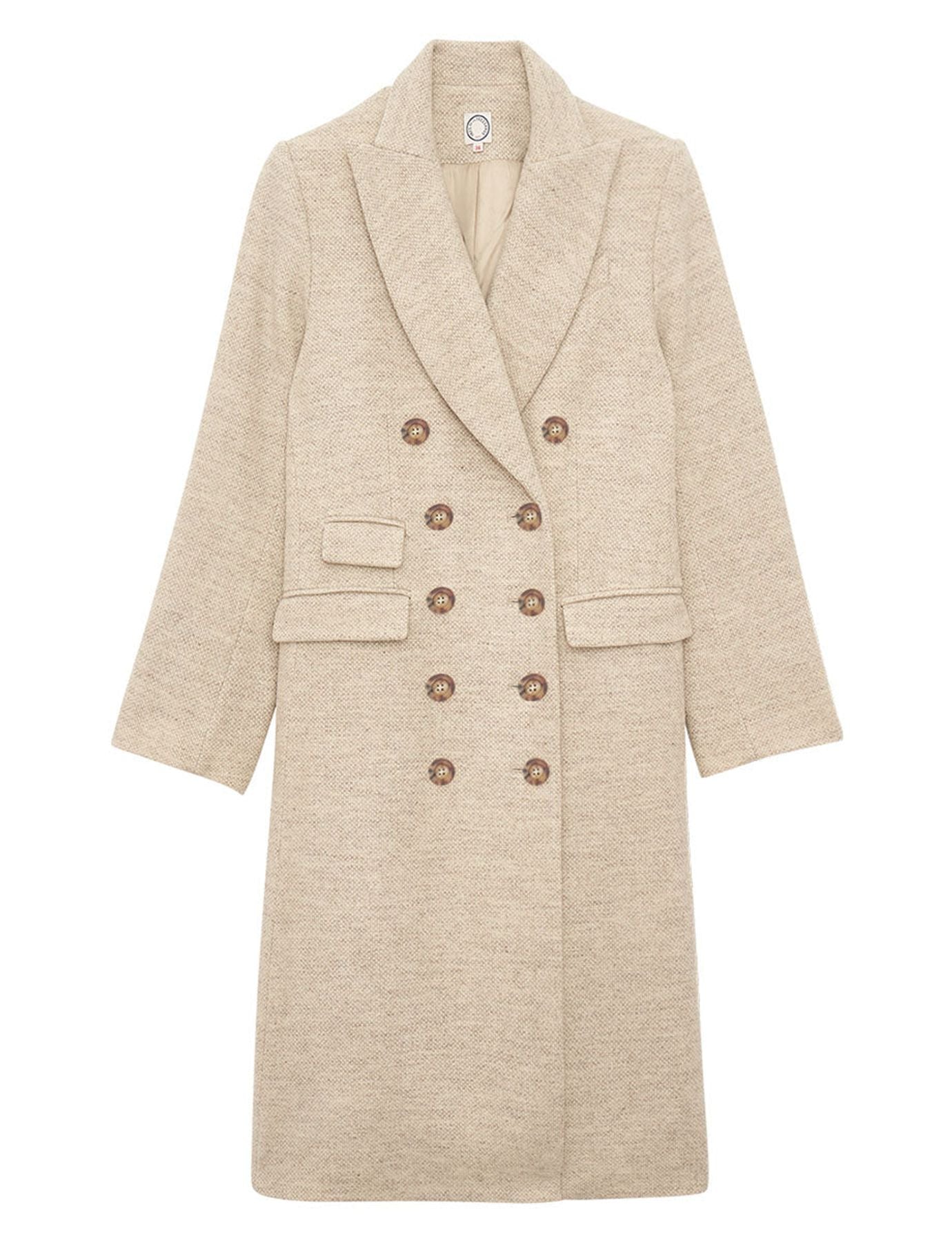 Mauricette ecru wool coat