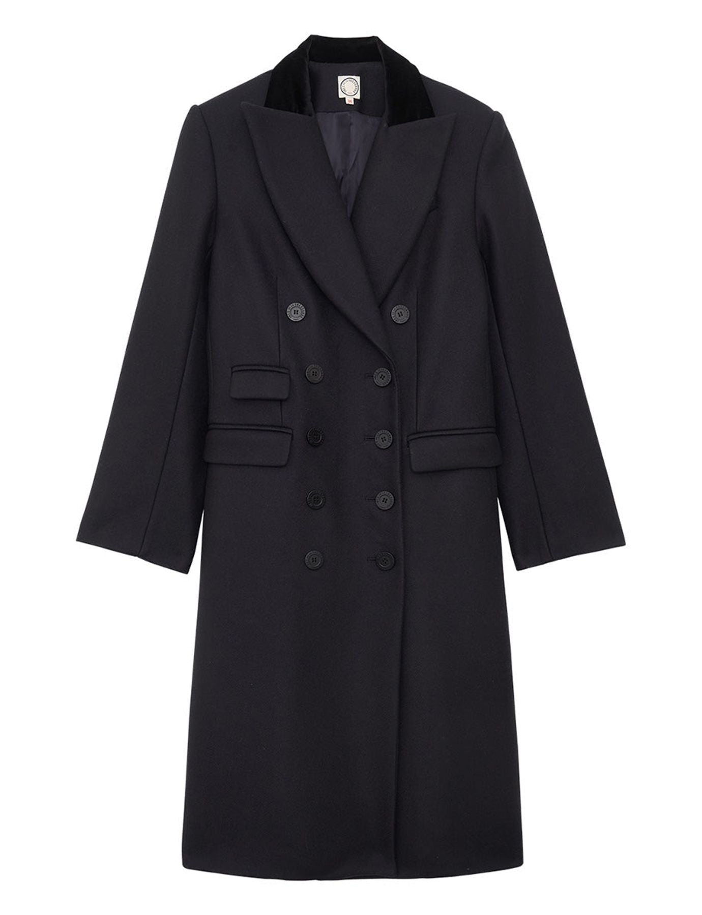 Cappotto Mauricette in lana blu notte