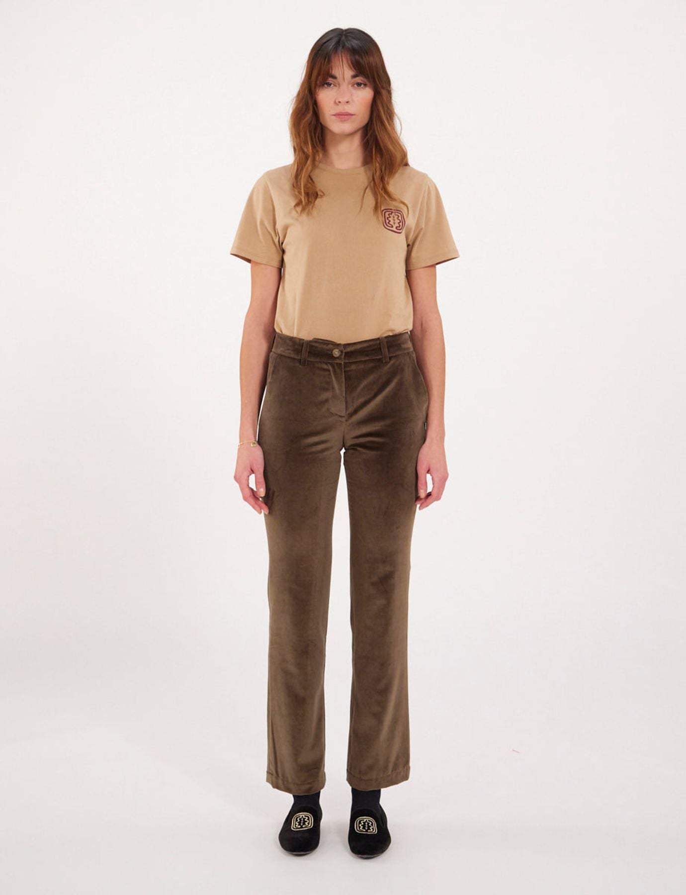 Francisco dark khaki corduroy trousers