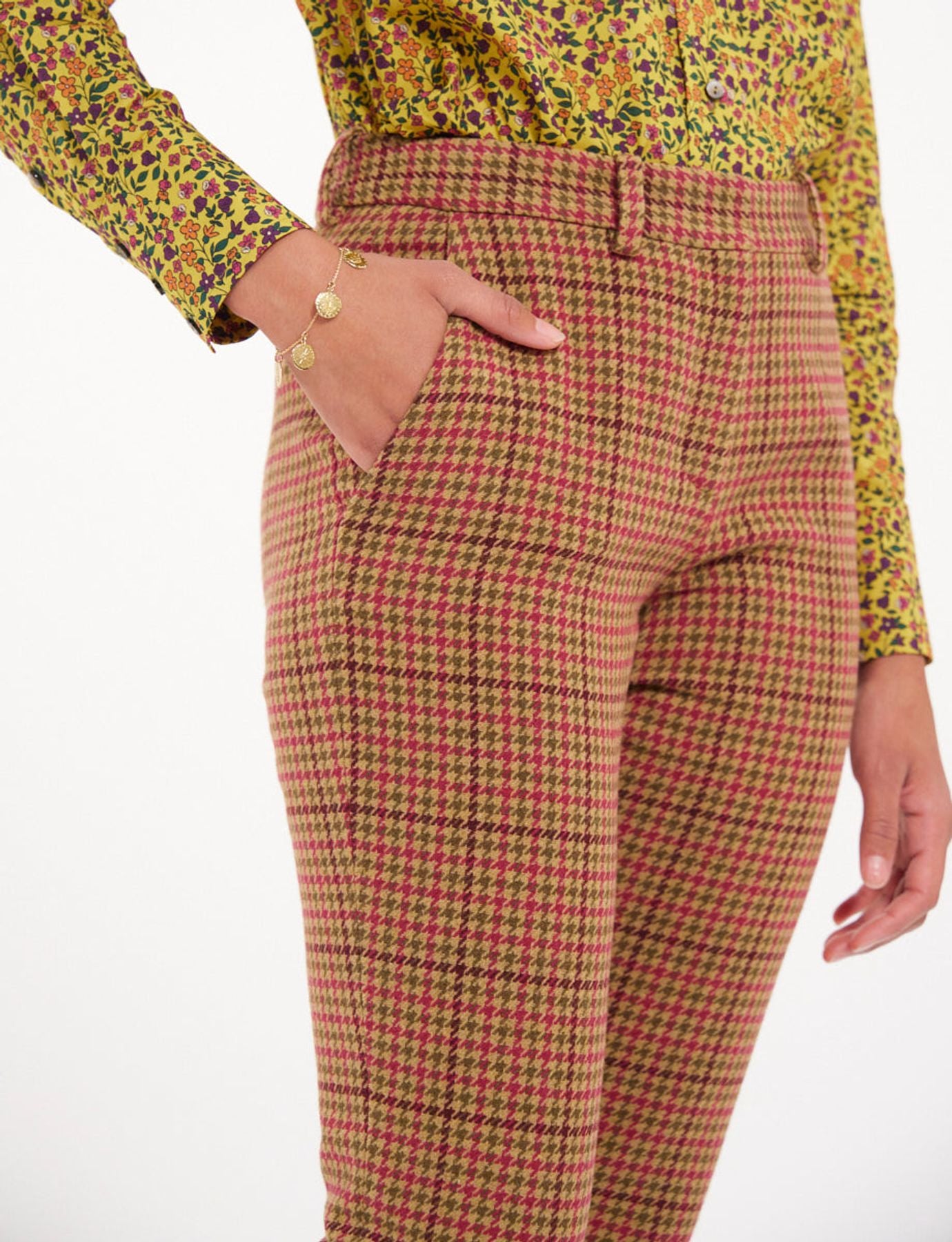 Audrey wool houndstooth trousers