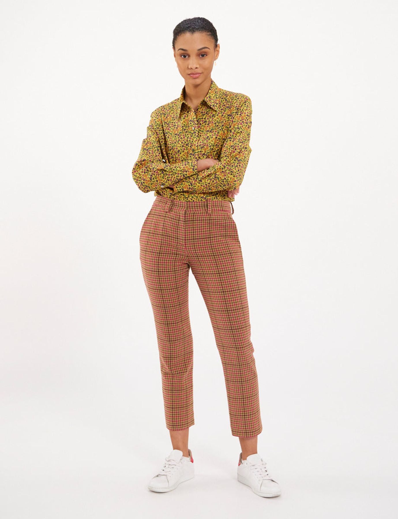 Audrey wool houndstooth trousers