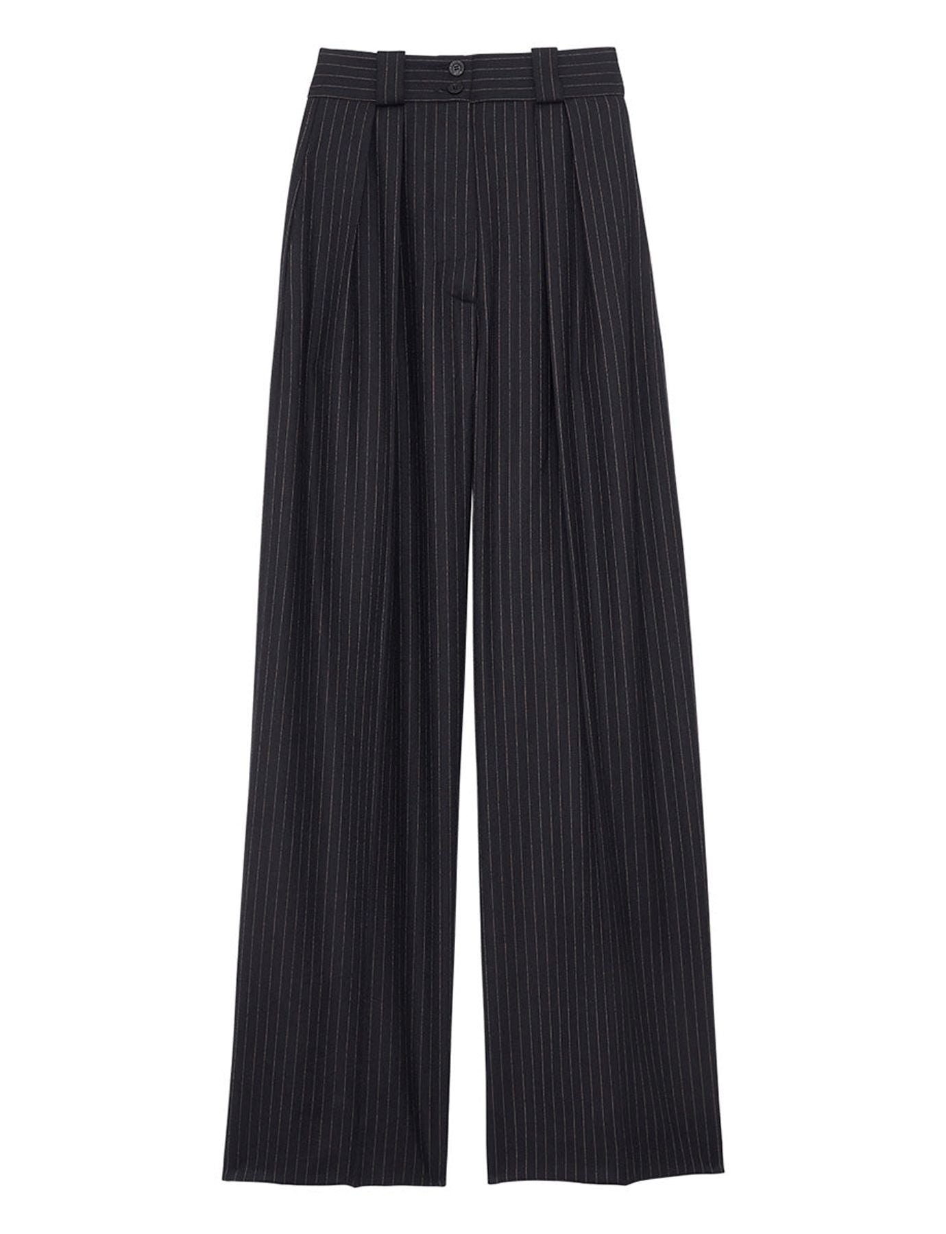 Marlène midnight blue striped trousers