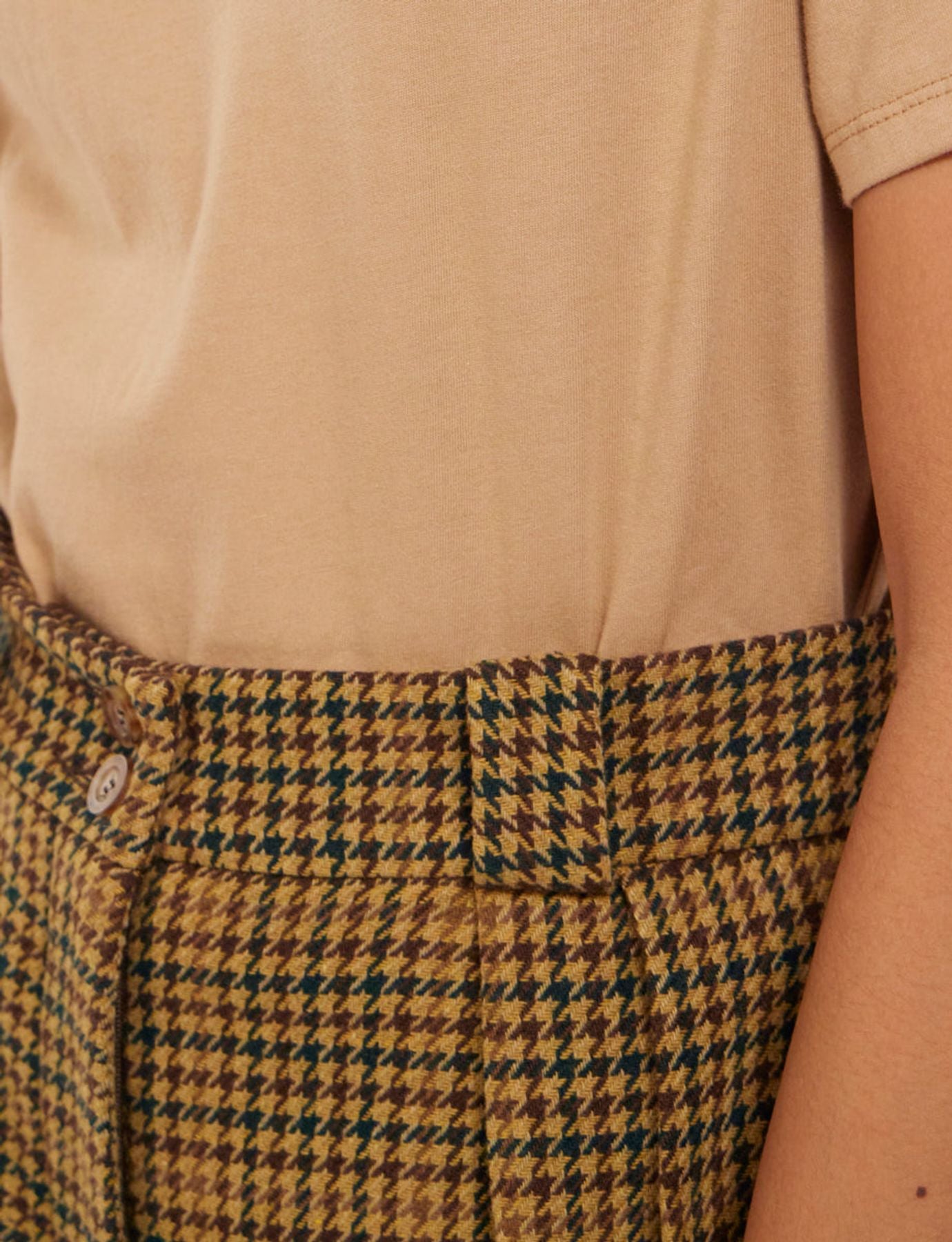 Marlène houndstooth trousers khaki