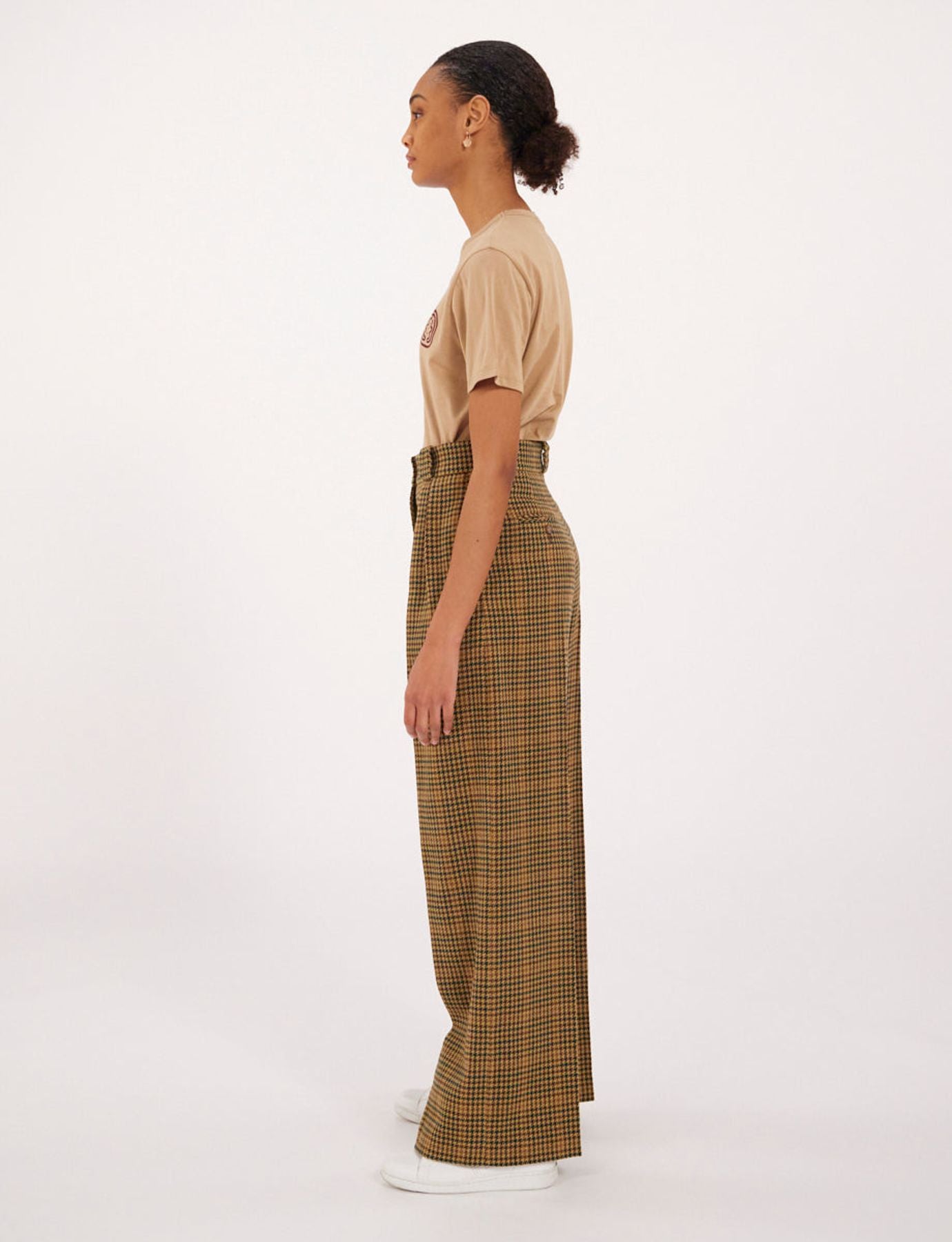 Marlène houndstooth trousers khaki
