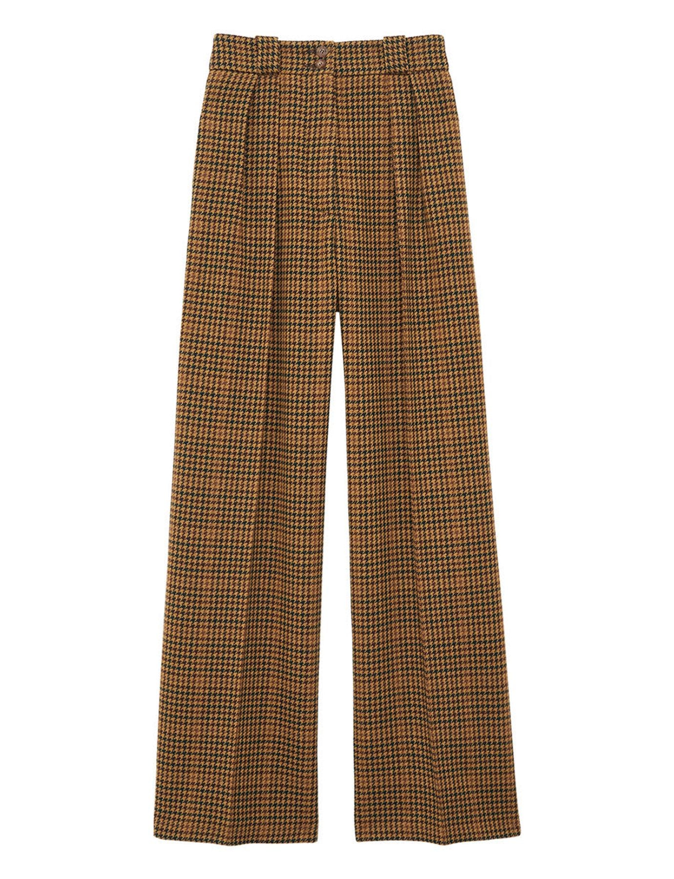 Marlène houndstooth trousers khaki
