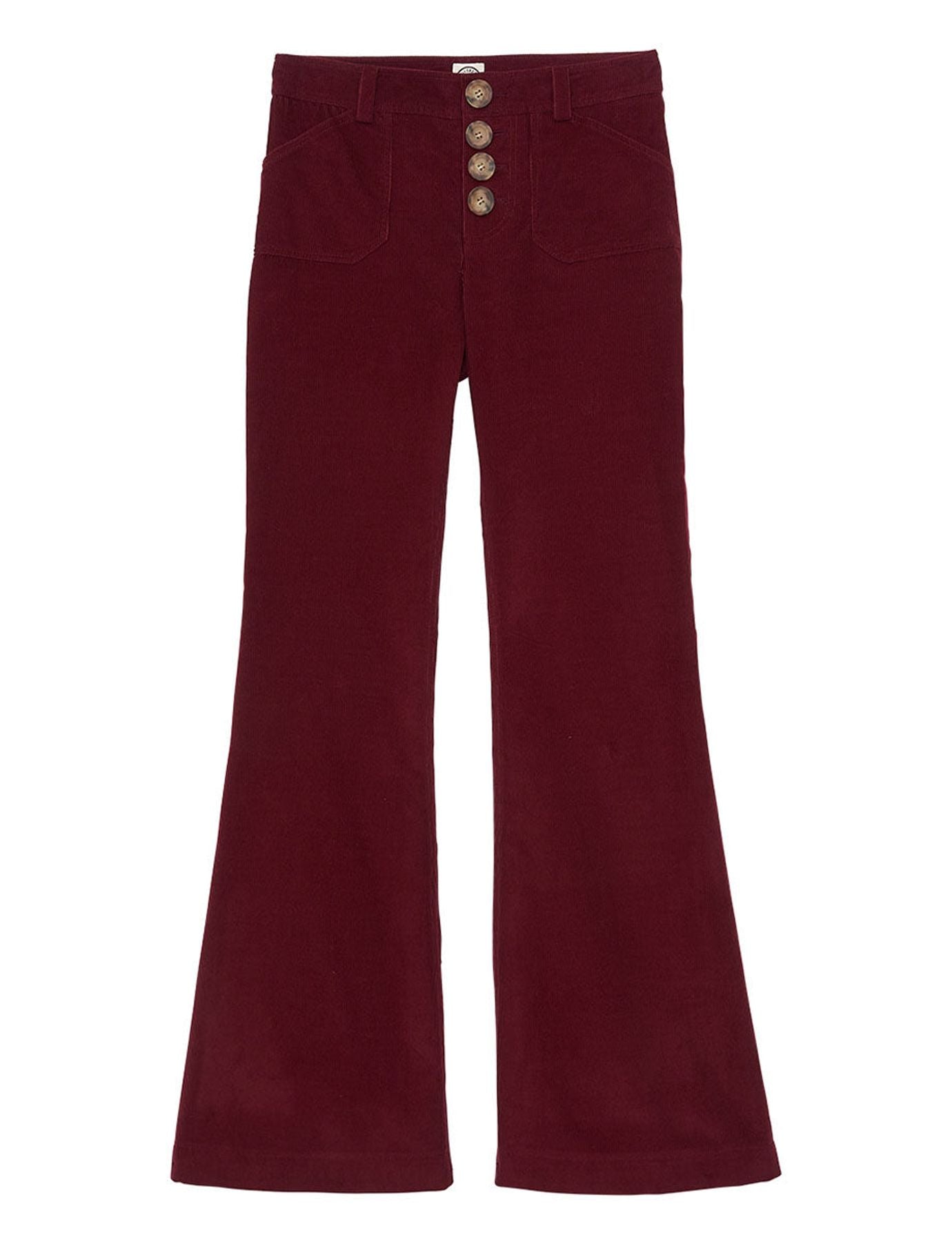 Hose Charlotte Velours pflaume