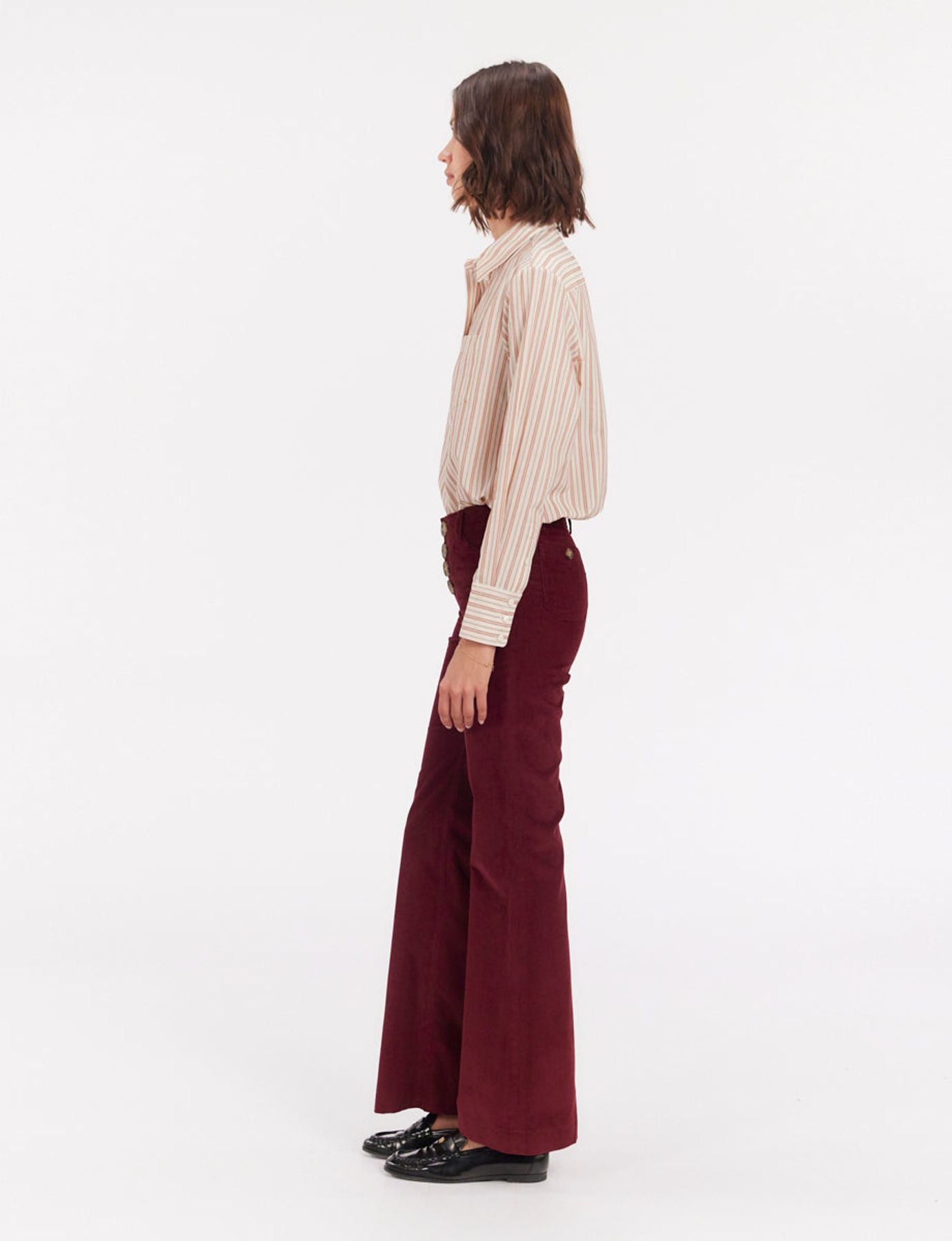 Hose Charlotte Velours pflaume