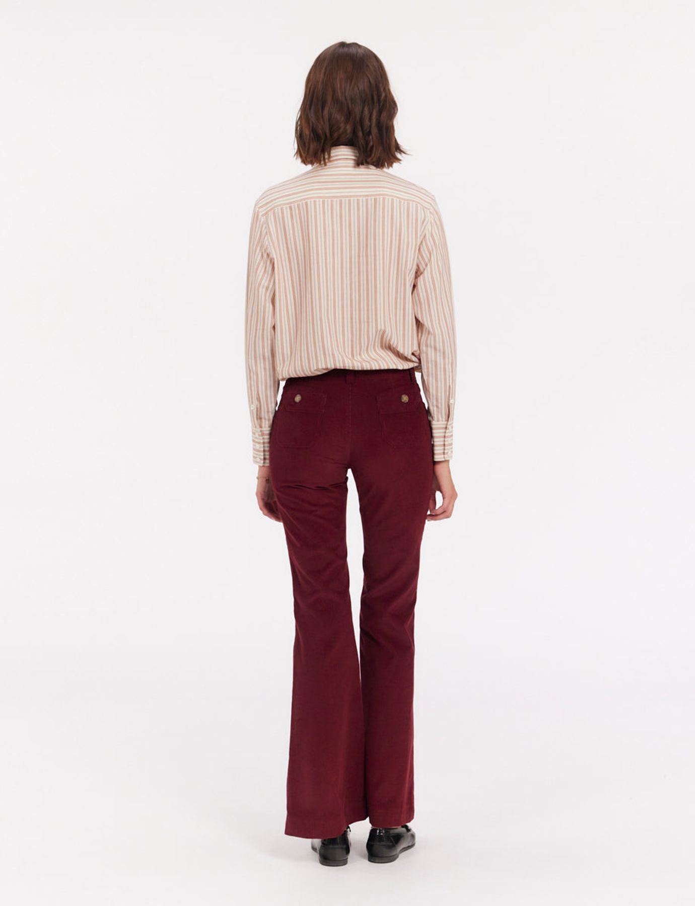Hose Charlotte Velours pflaume