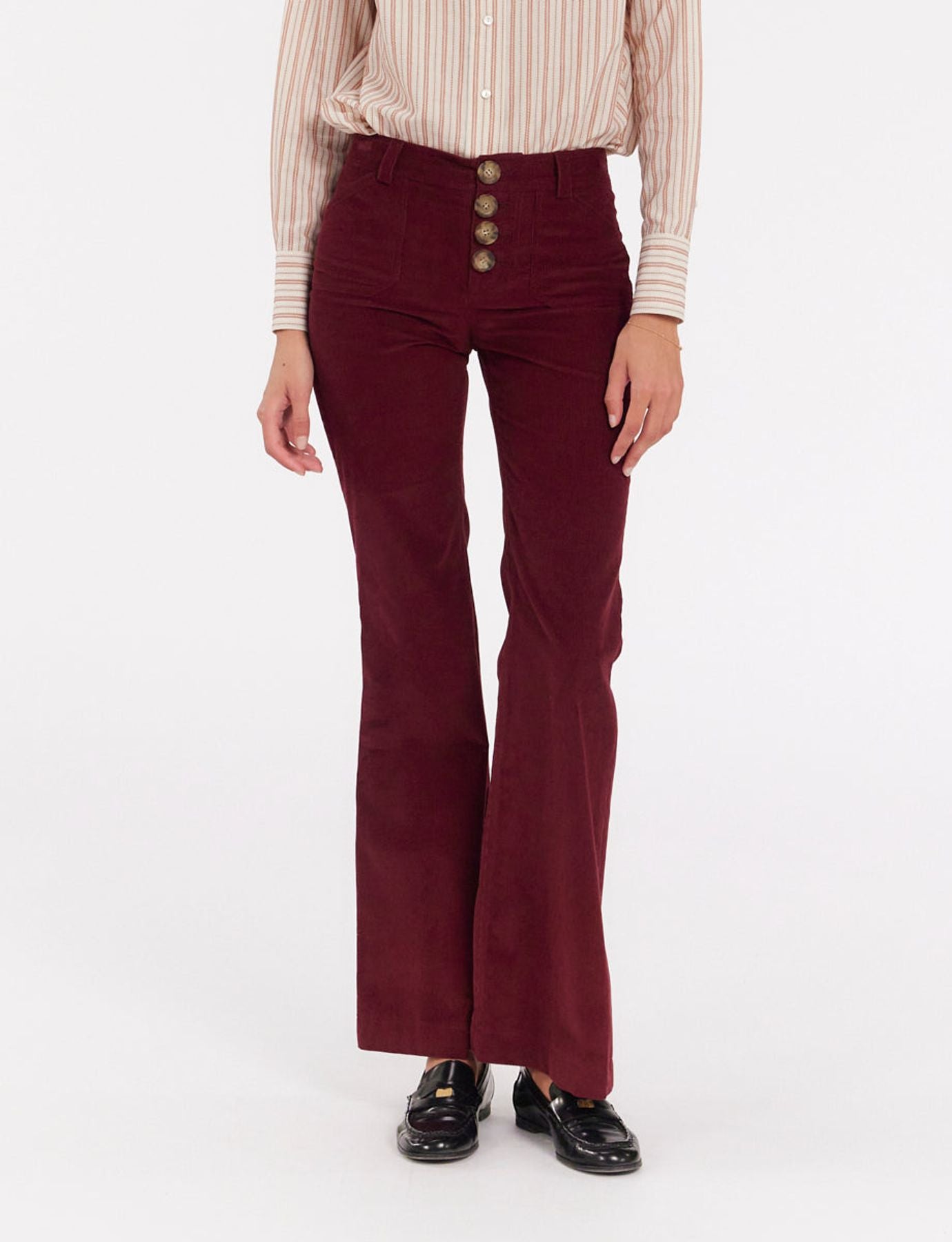 Hose Charlotte Velours pflaume