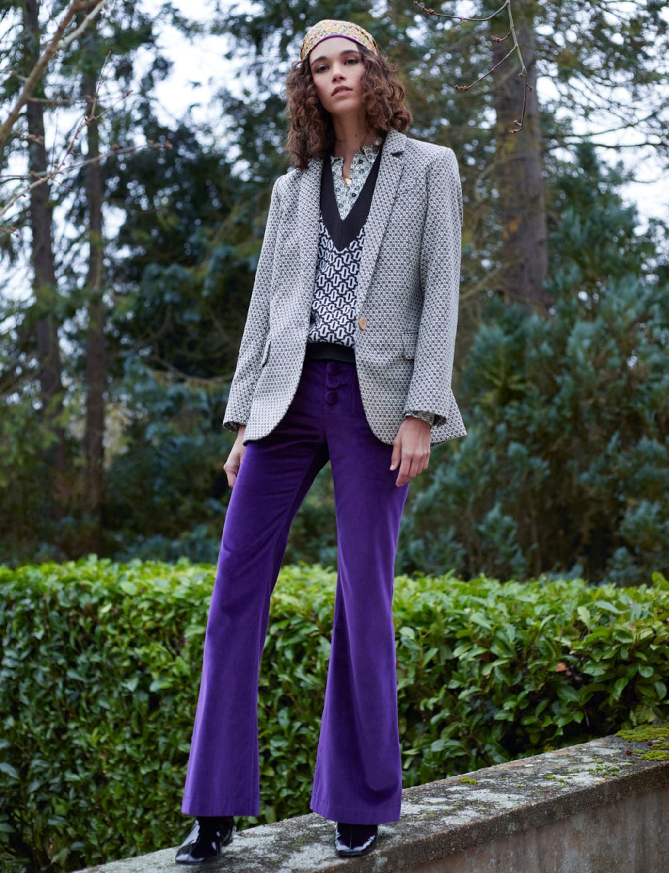 Pantalon Charlotte violet en velours