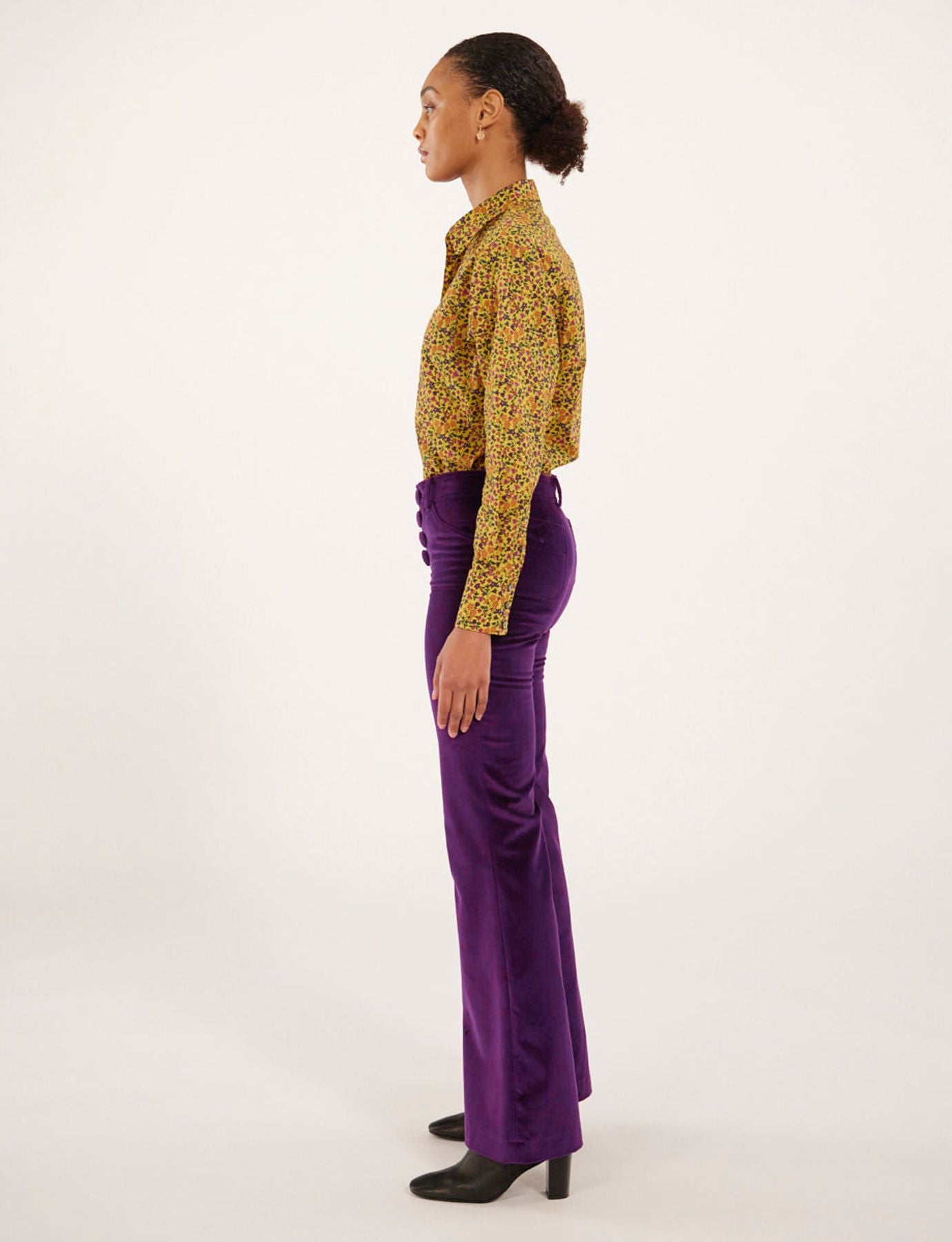 Pantalon Charlotte violet en velours