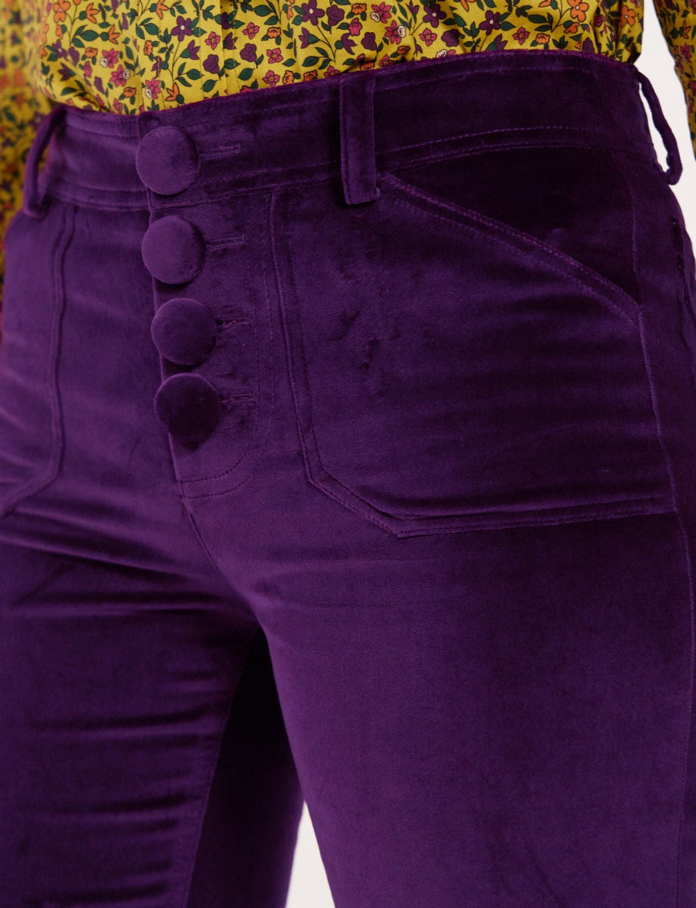 Pantalon Charlotte violet en velours