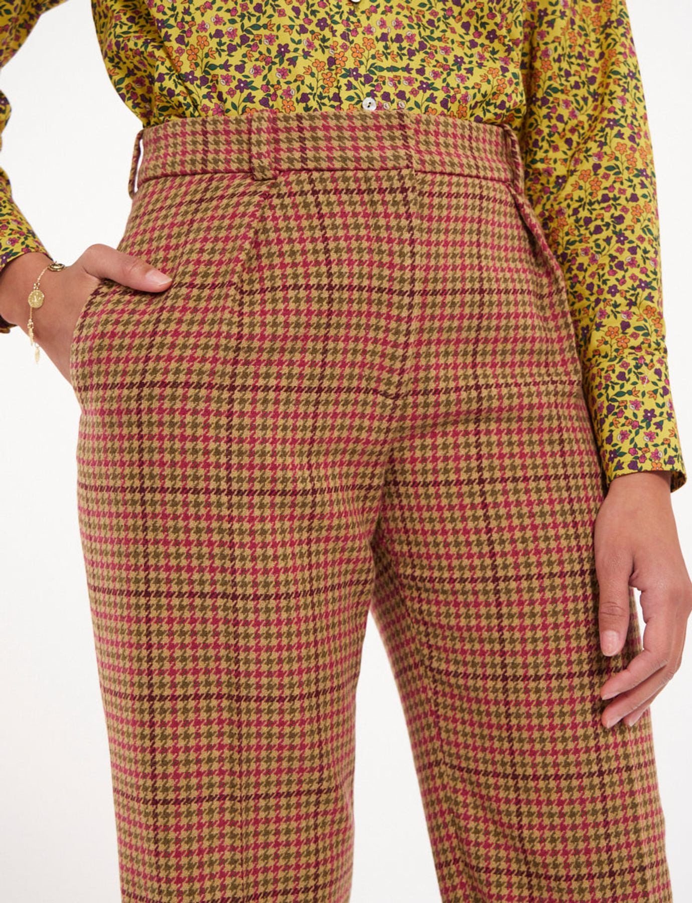 Hector houndstooth trousers wool