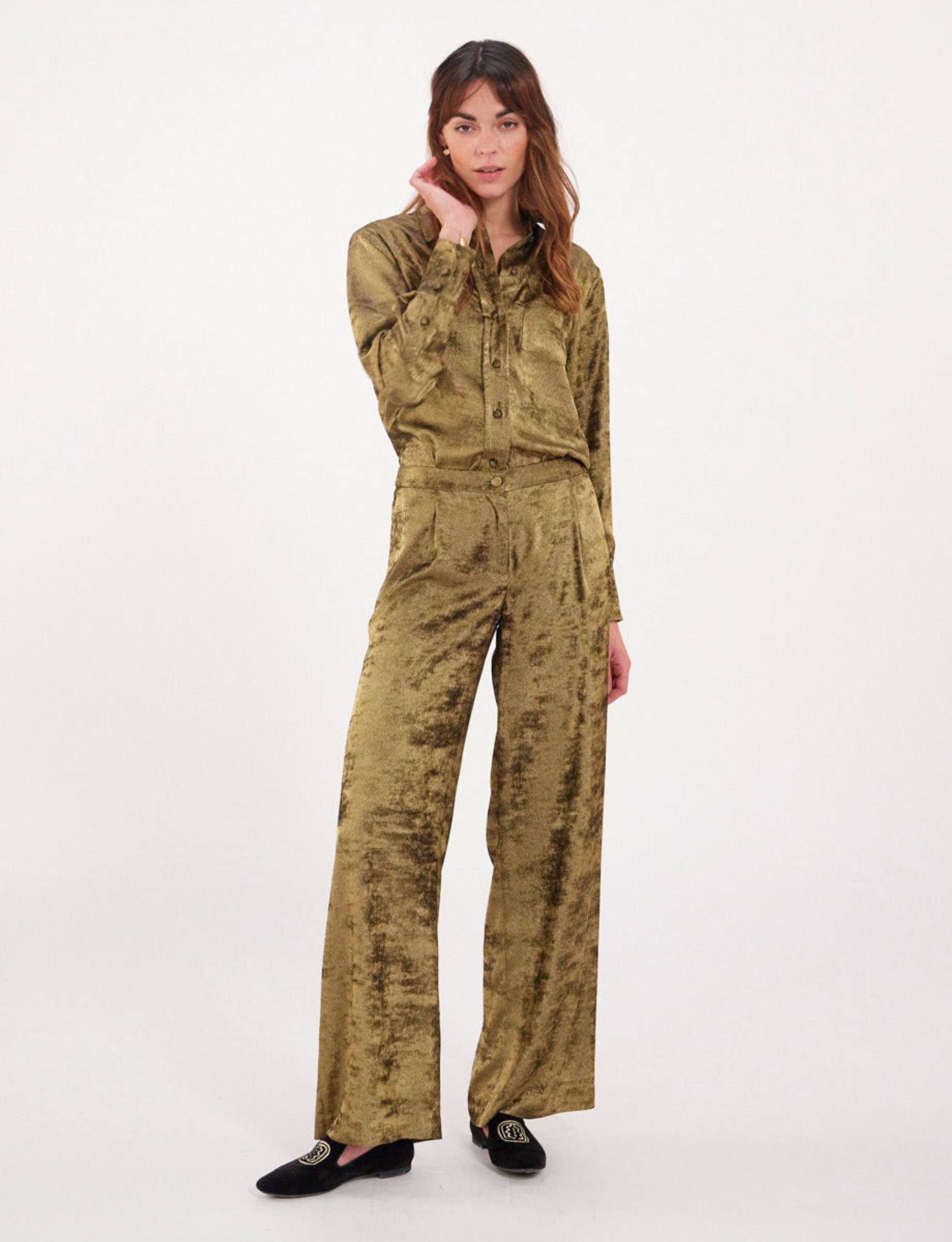 Ernestine gold lamé trousers