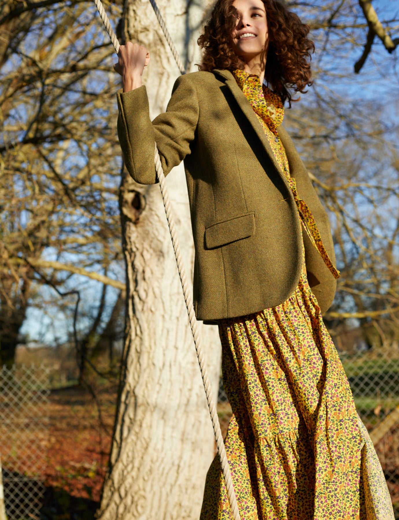 Léna yellow floral dress