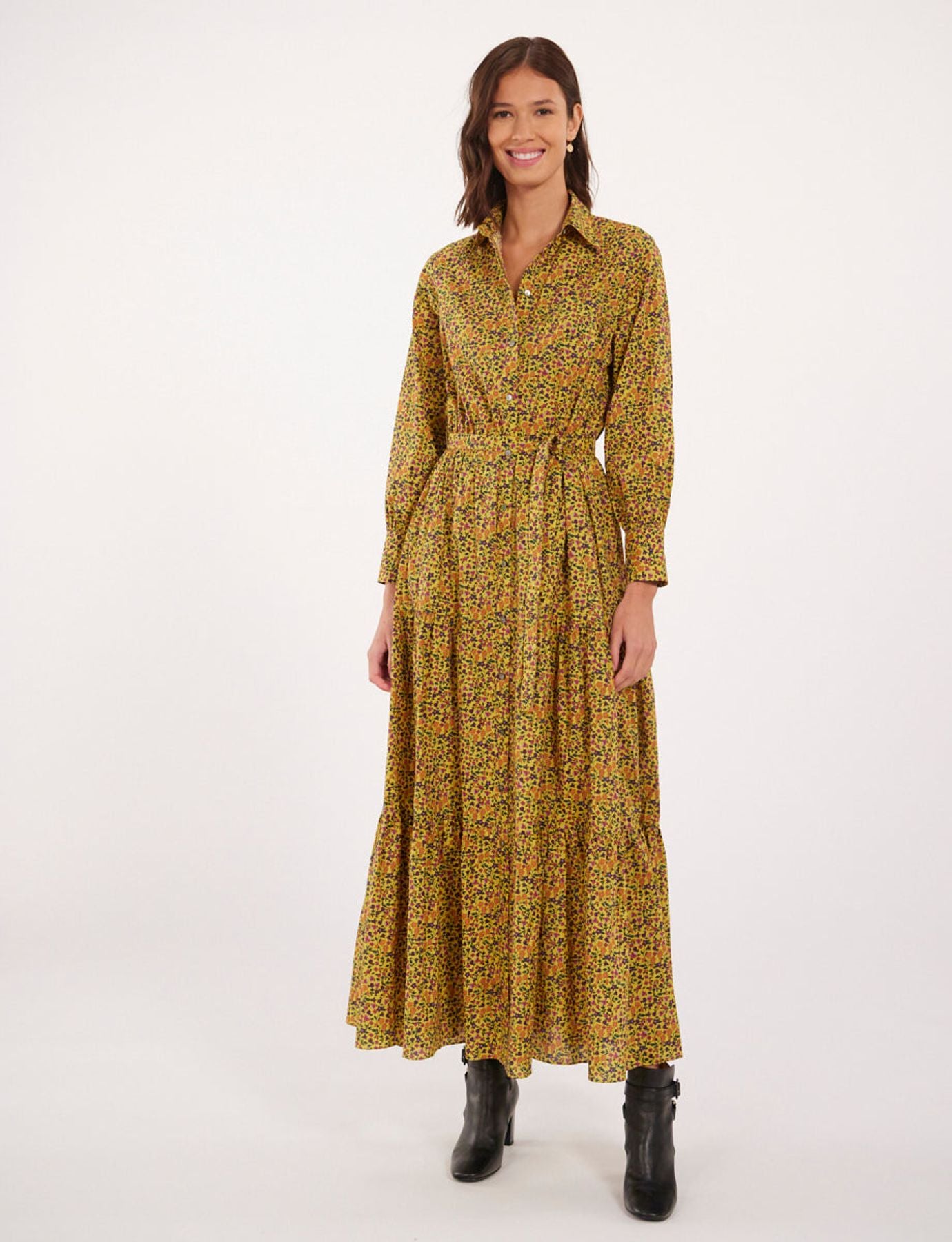Léna yellow floral dress
