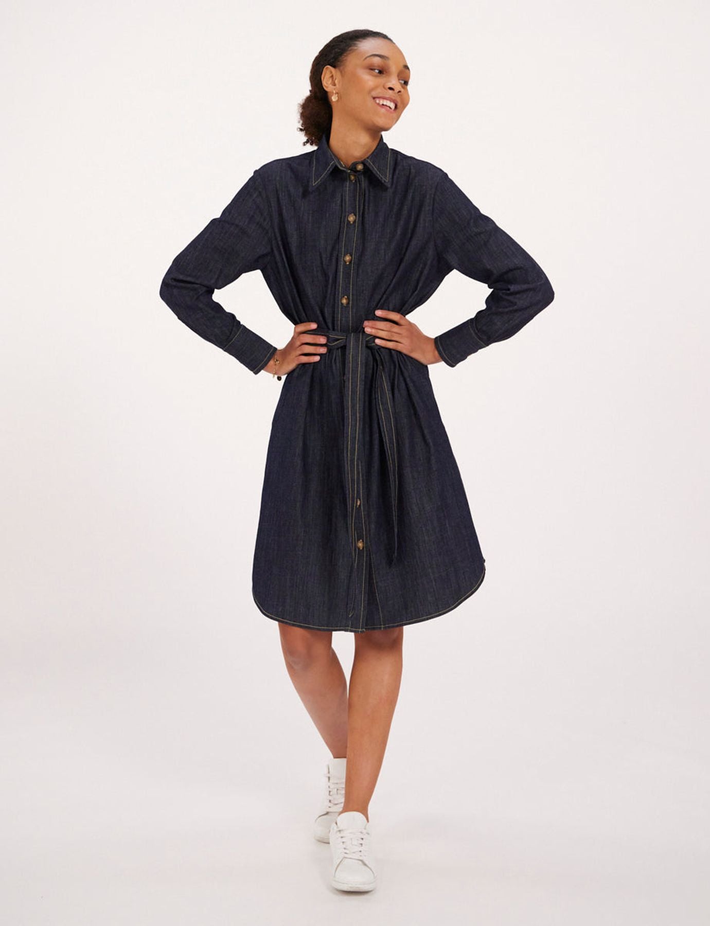 Amour raw denim dress