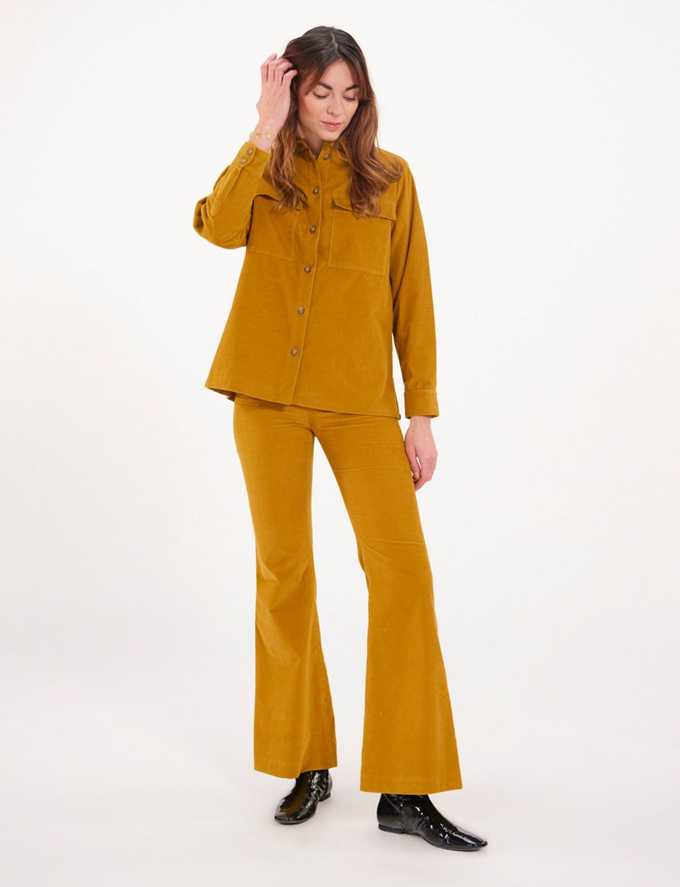 Chemise Chandler velours ocre