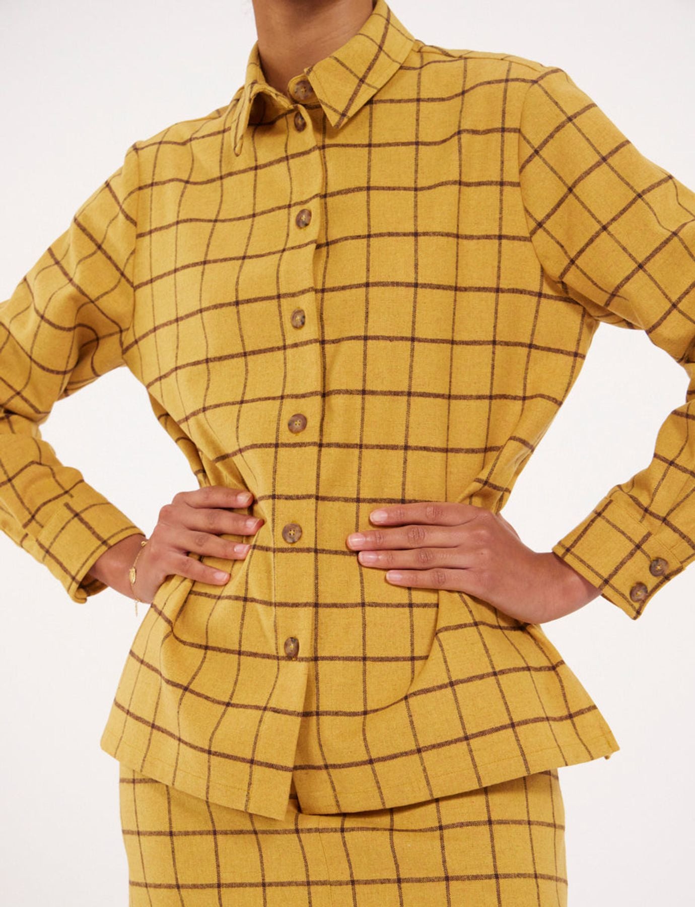 Chemise Cassia ocre à carreaux