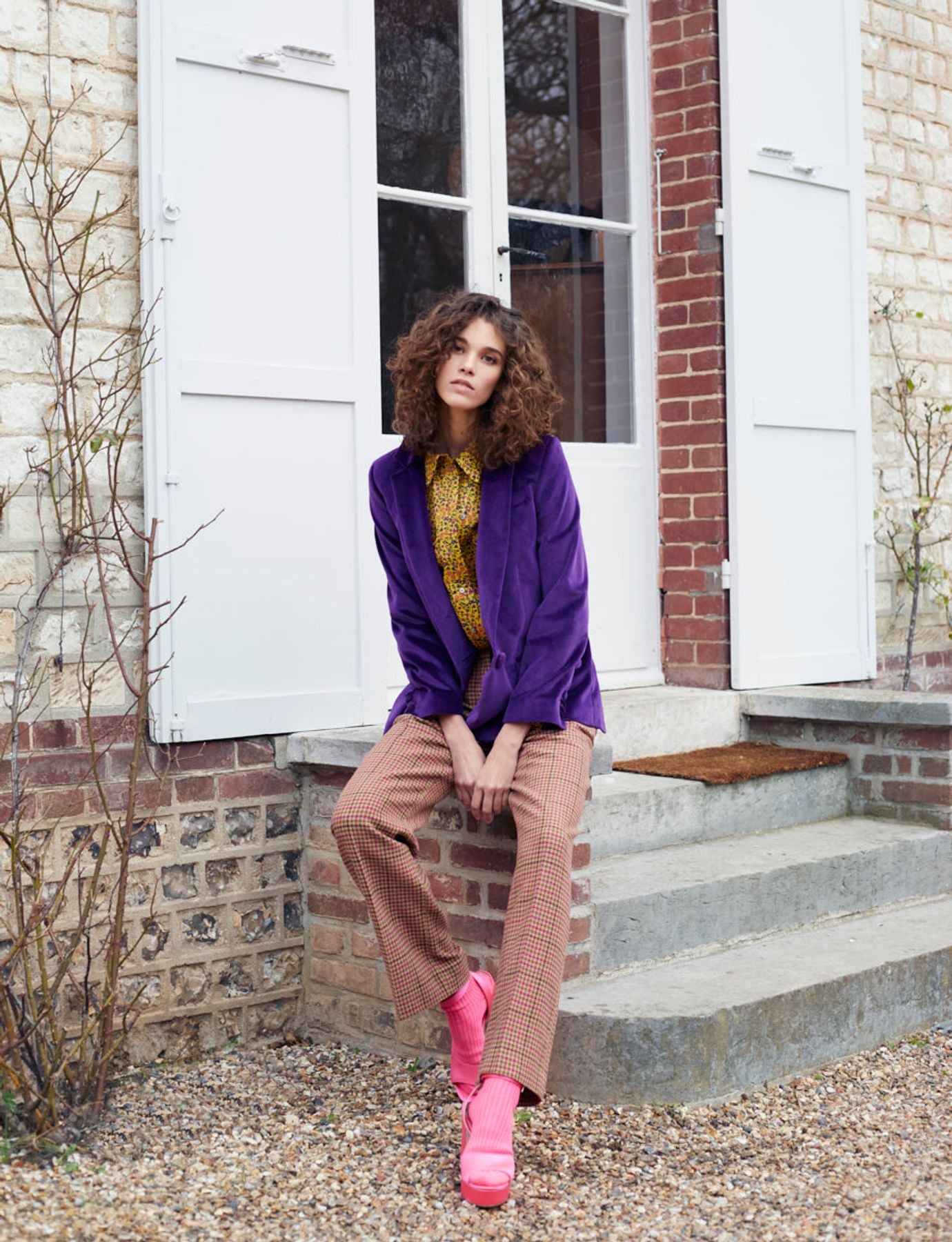 Bruna purple velvet jacket