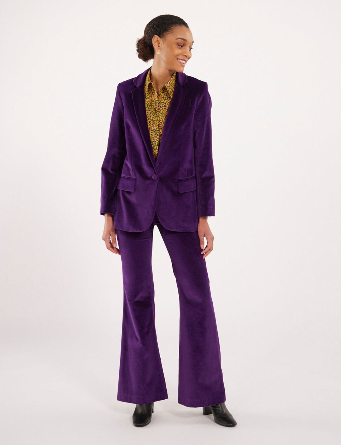 Bruna purple velvet jacket