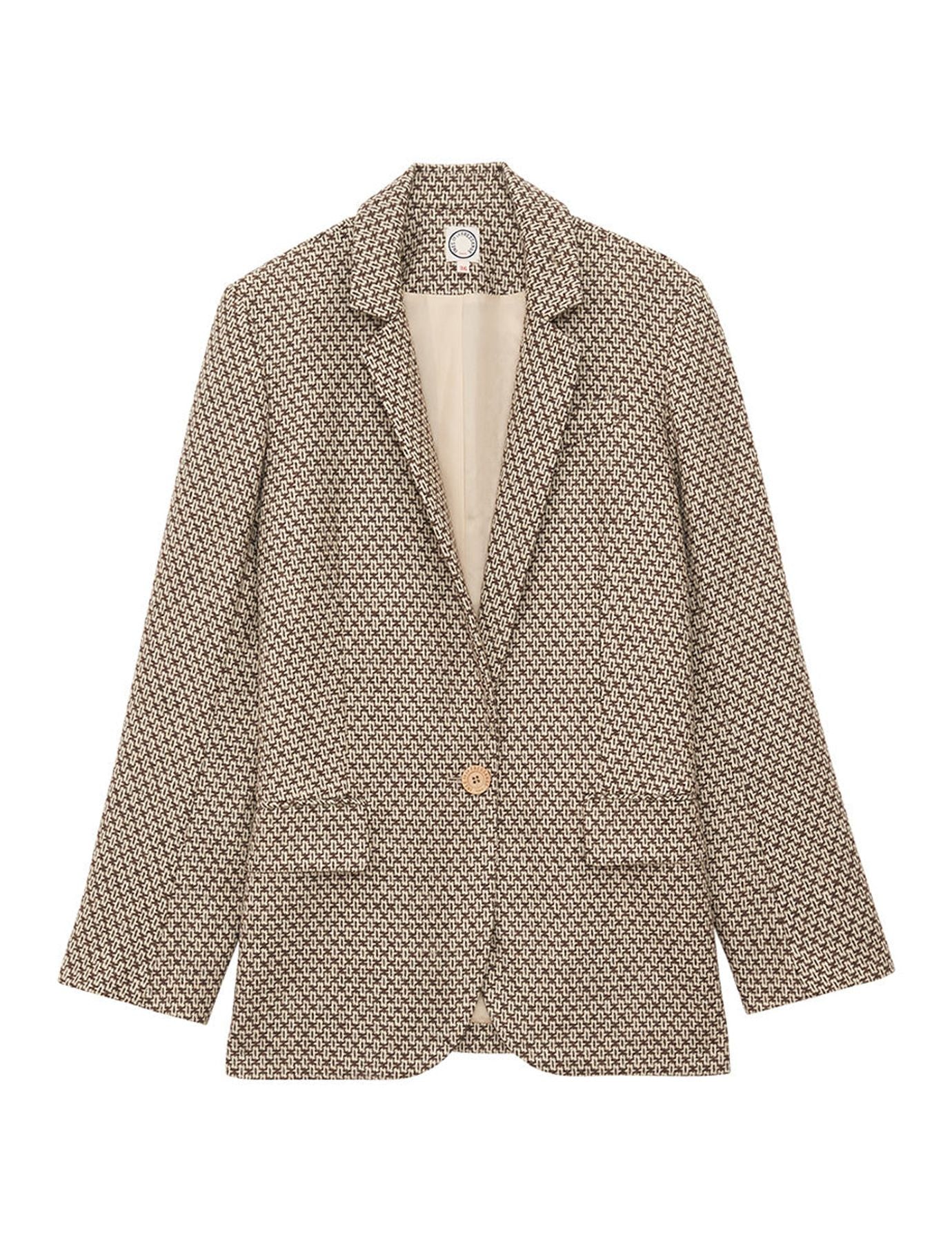 Bruna brown/ecru wool jacket