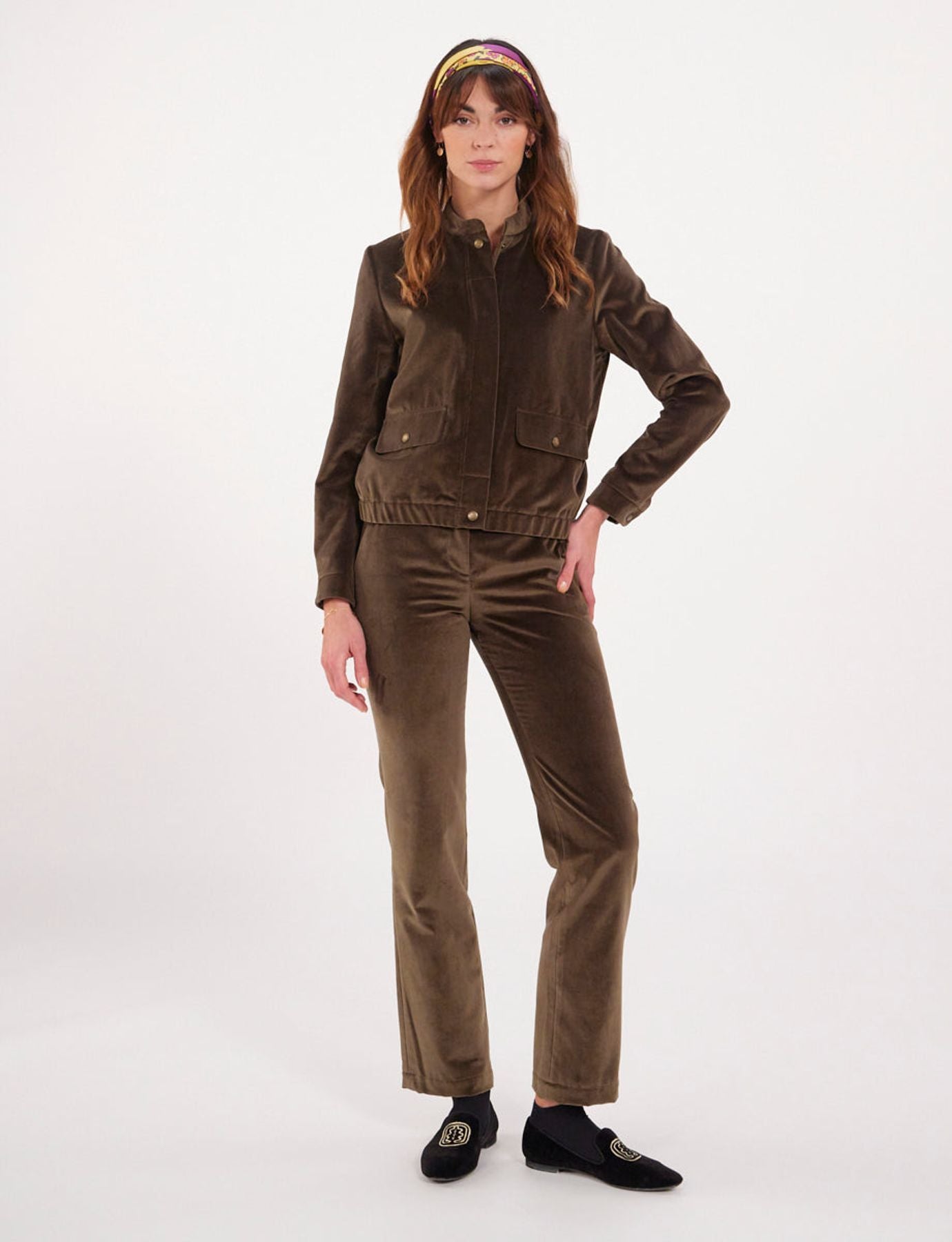 Dino khaki velvet jacket