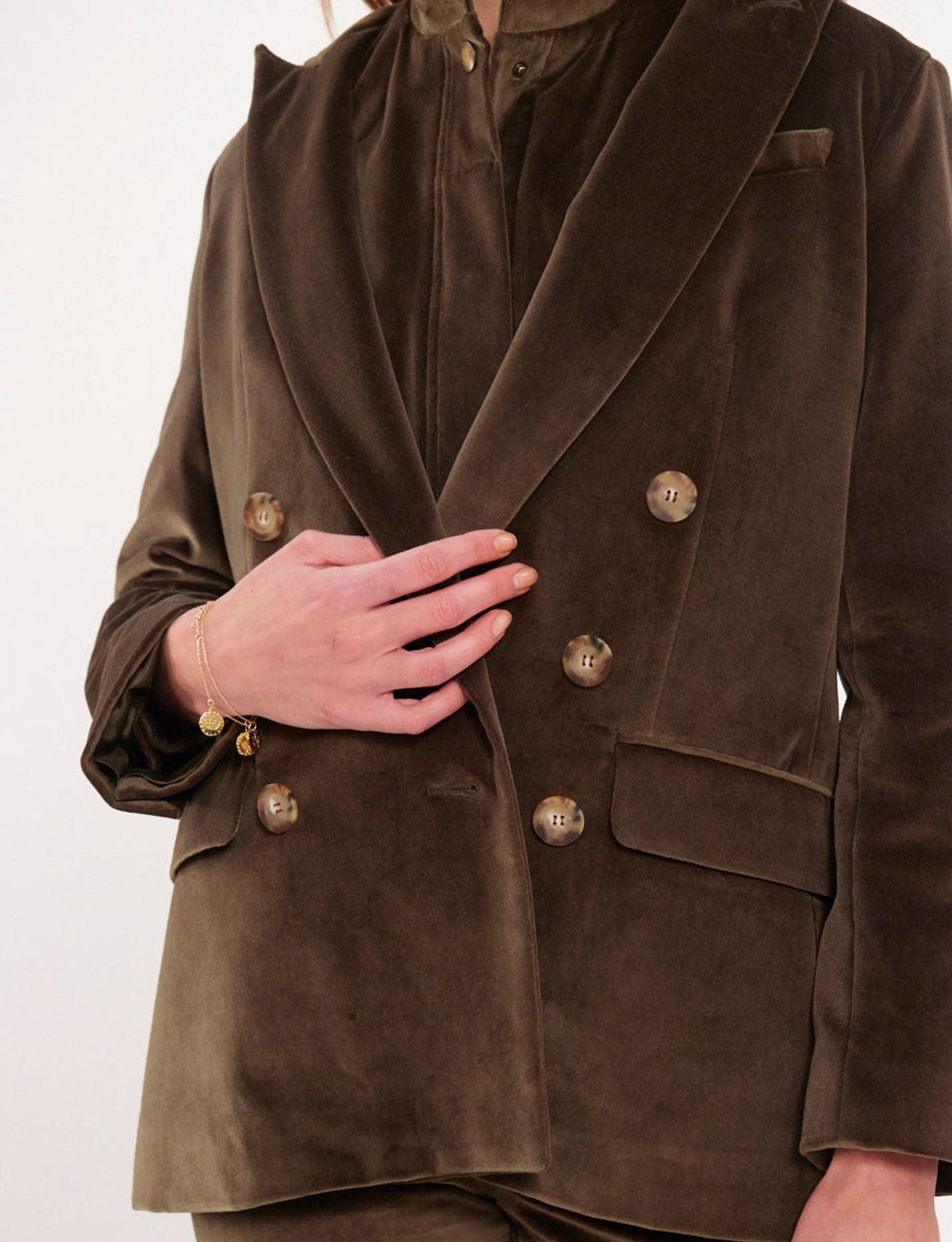 Ezio khaki velvet jacket