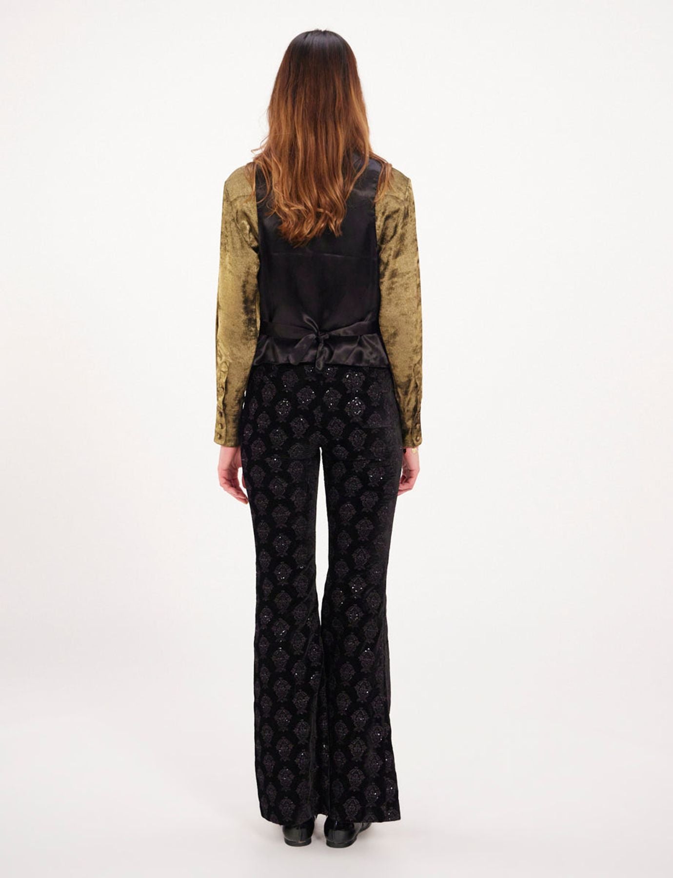 Robinson black velvet embroidered waistcoat