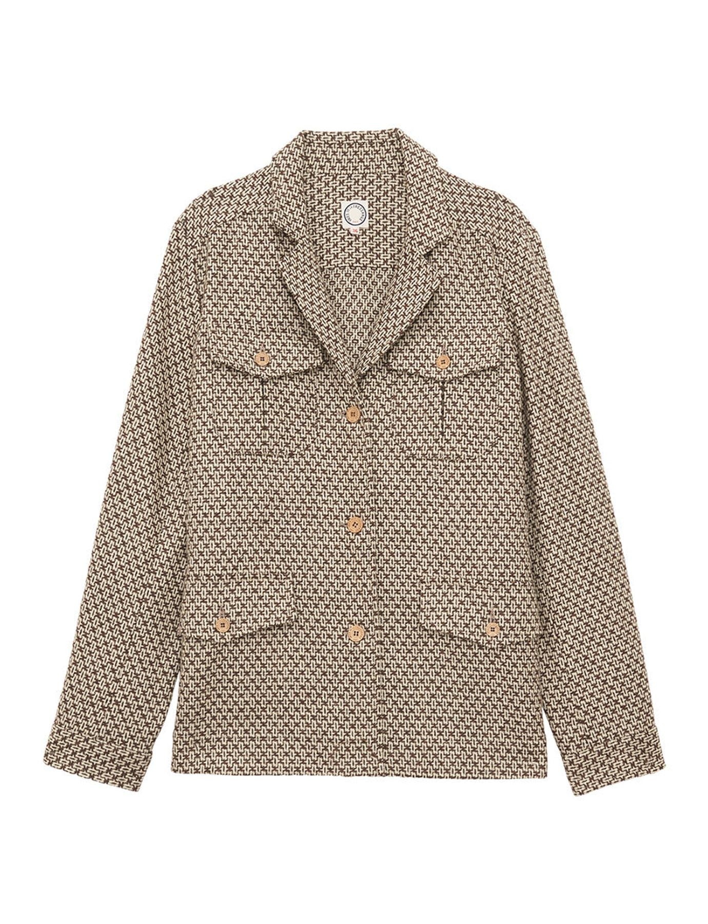 Brown/ecru wool Flipper jacket