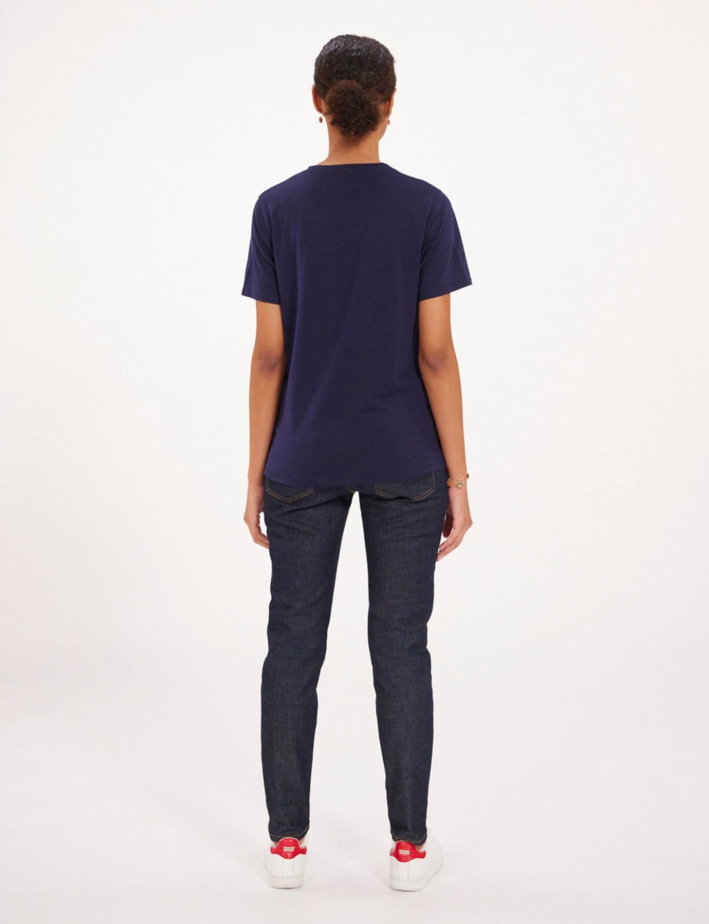 T-shirt Aurore bleu marine/jaune