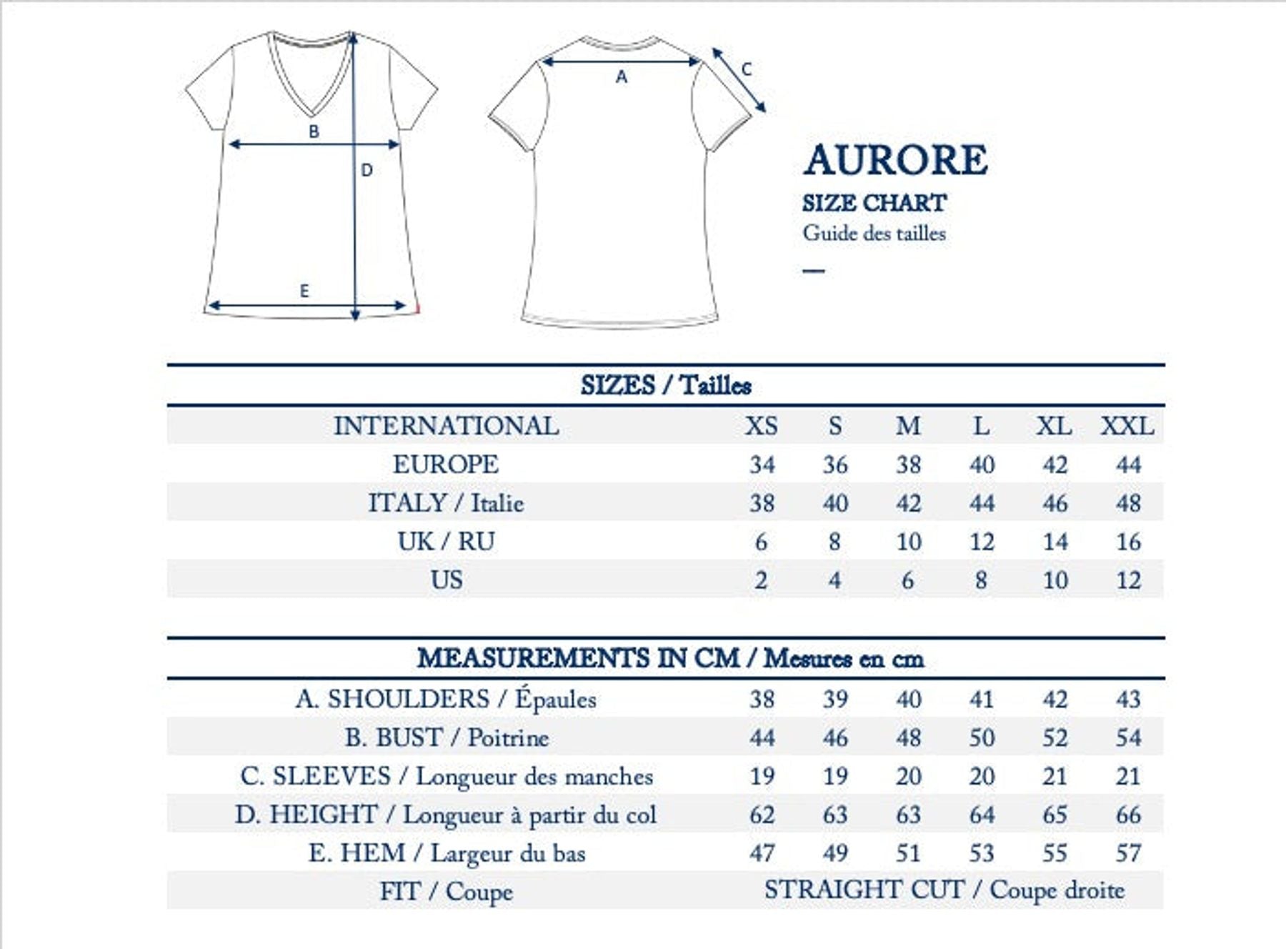 T-shirt Aurore bleu marine/jaune