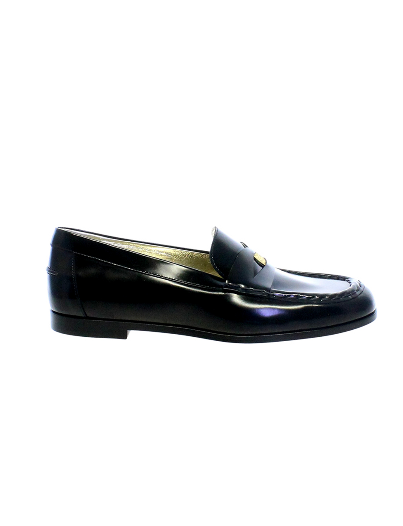 Mocassin en cuir noir