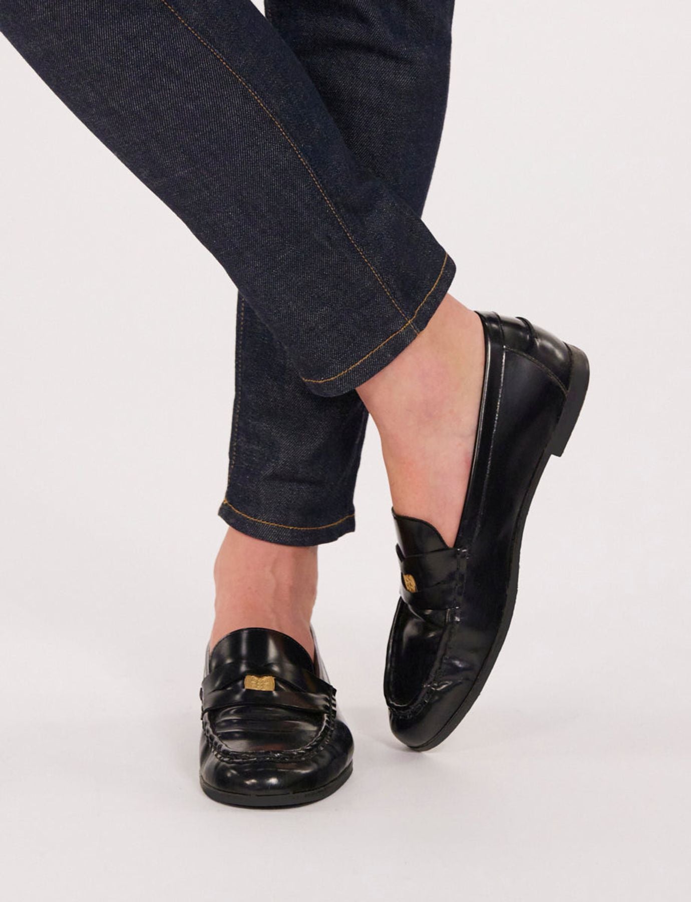 Mocassin en cuir noir