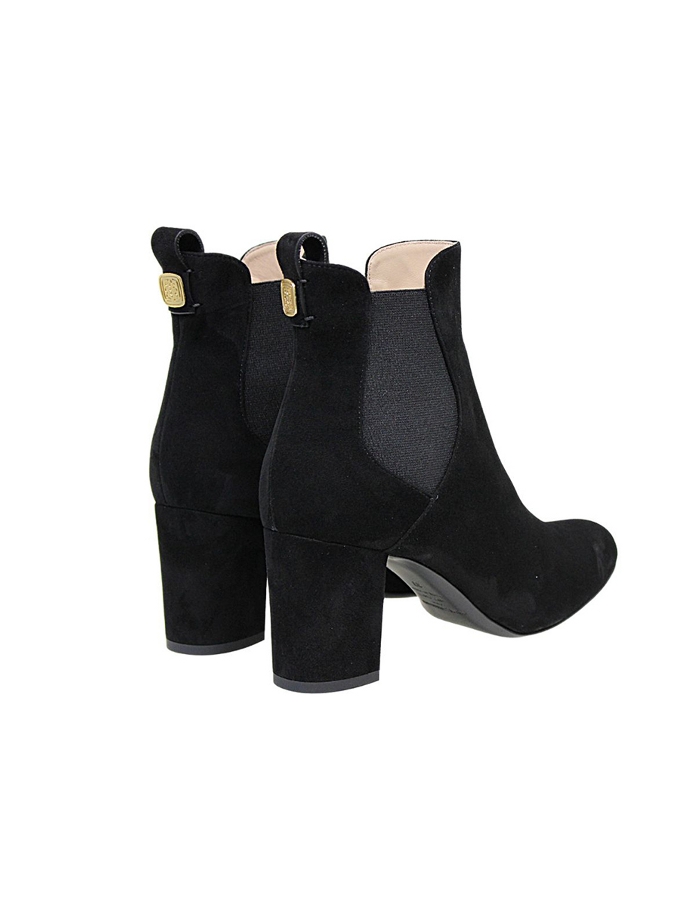 Botines de tacón de ante negro
