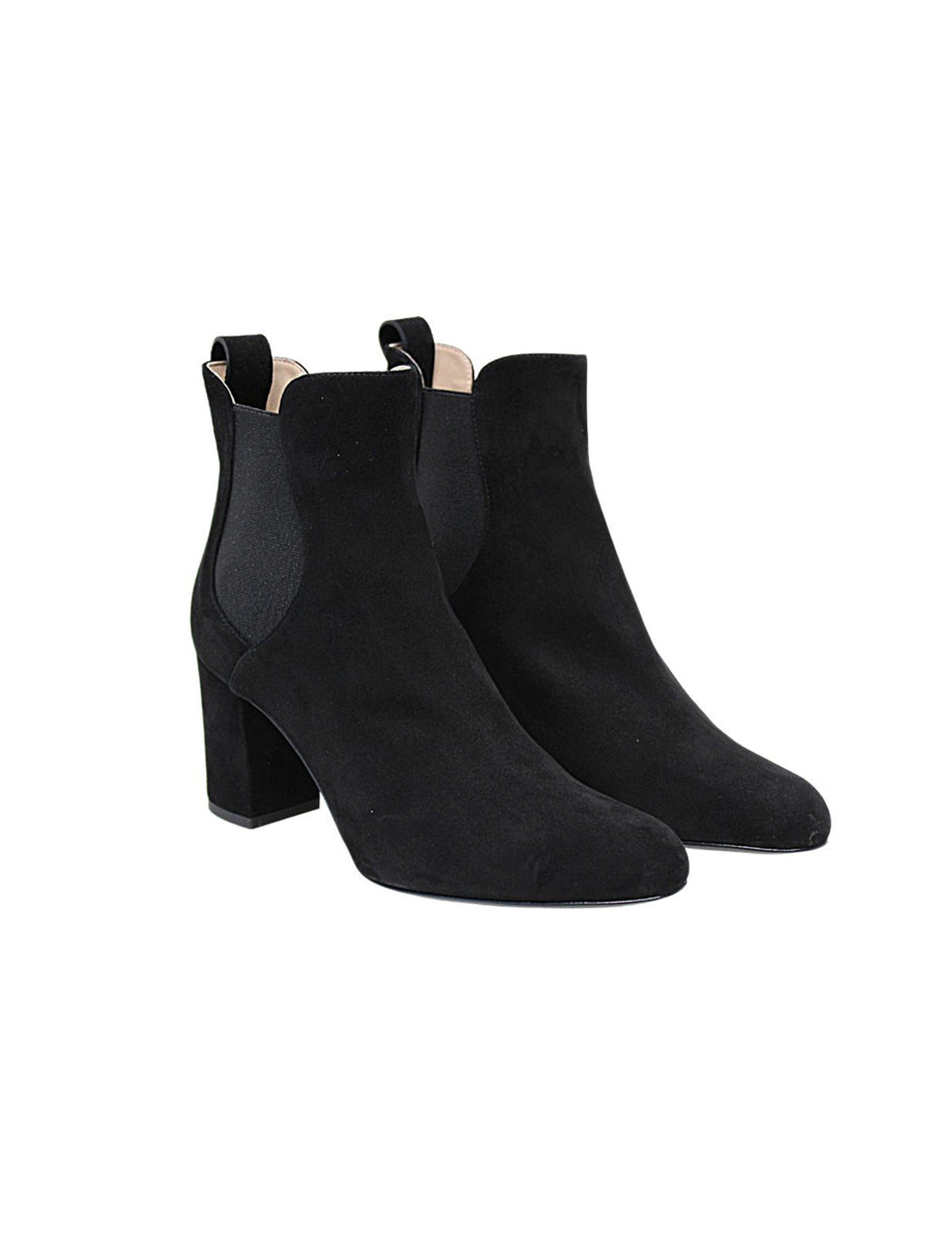 Botines de tacón de ante negro