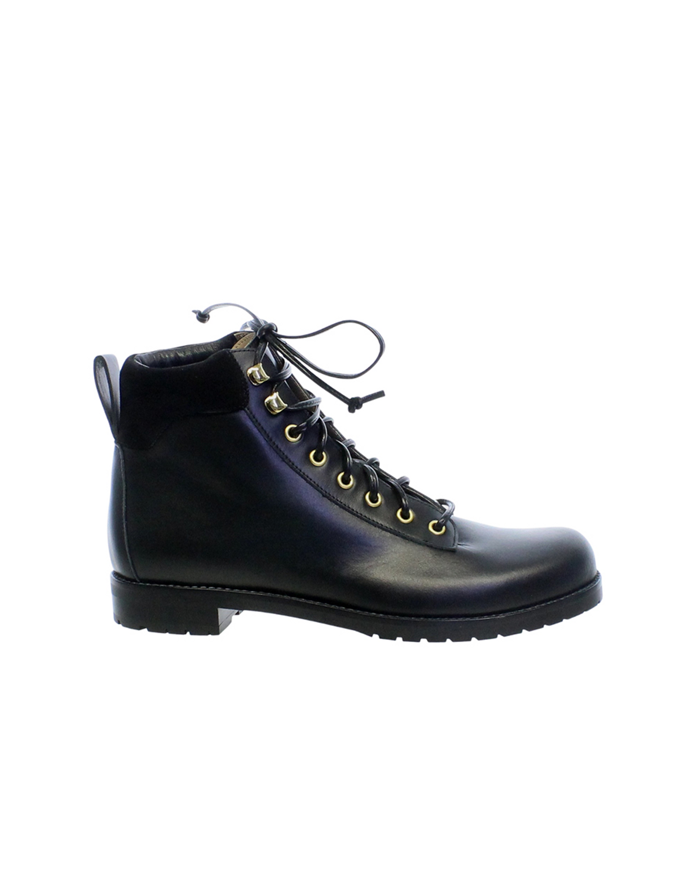 Bottes de montagne noires en cuir