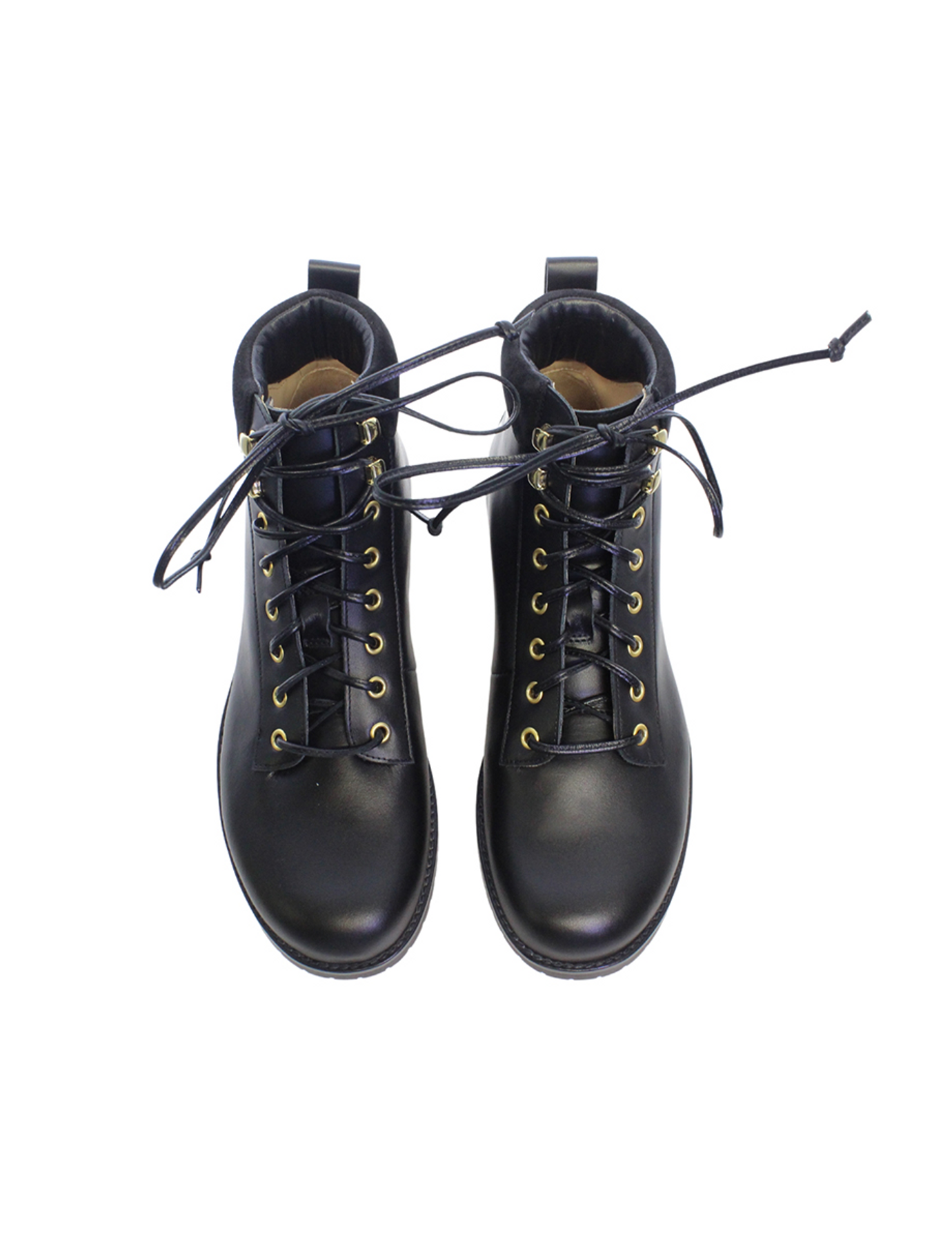 Bottes de montagne noires en cuir