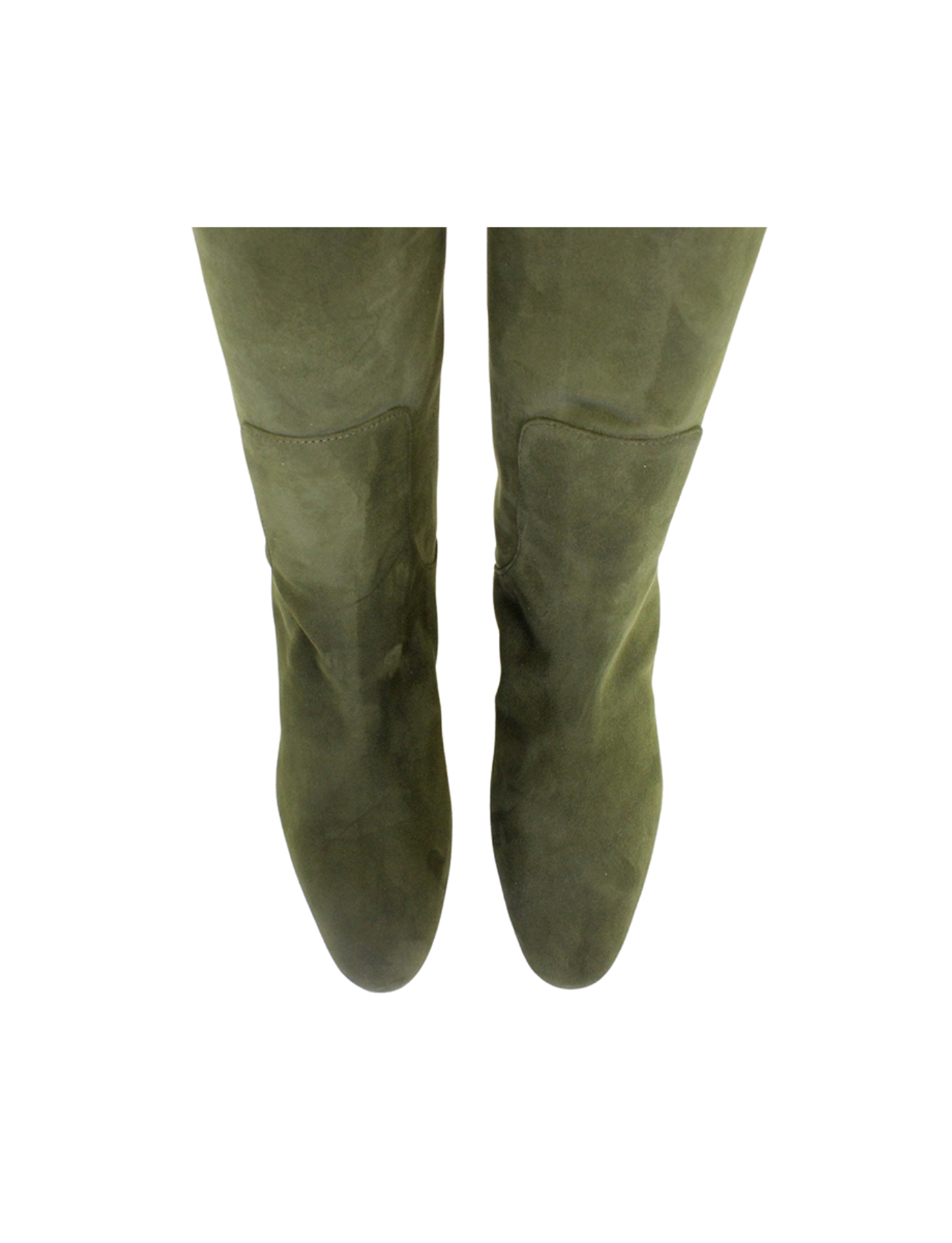 Bottes à talons kaki en suède