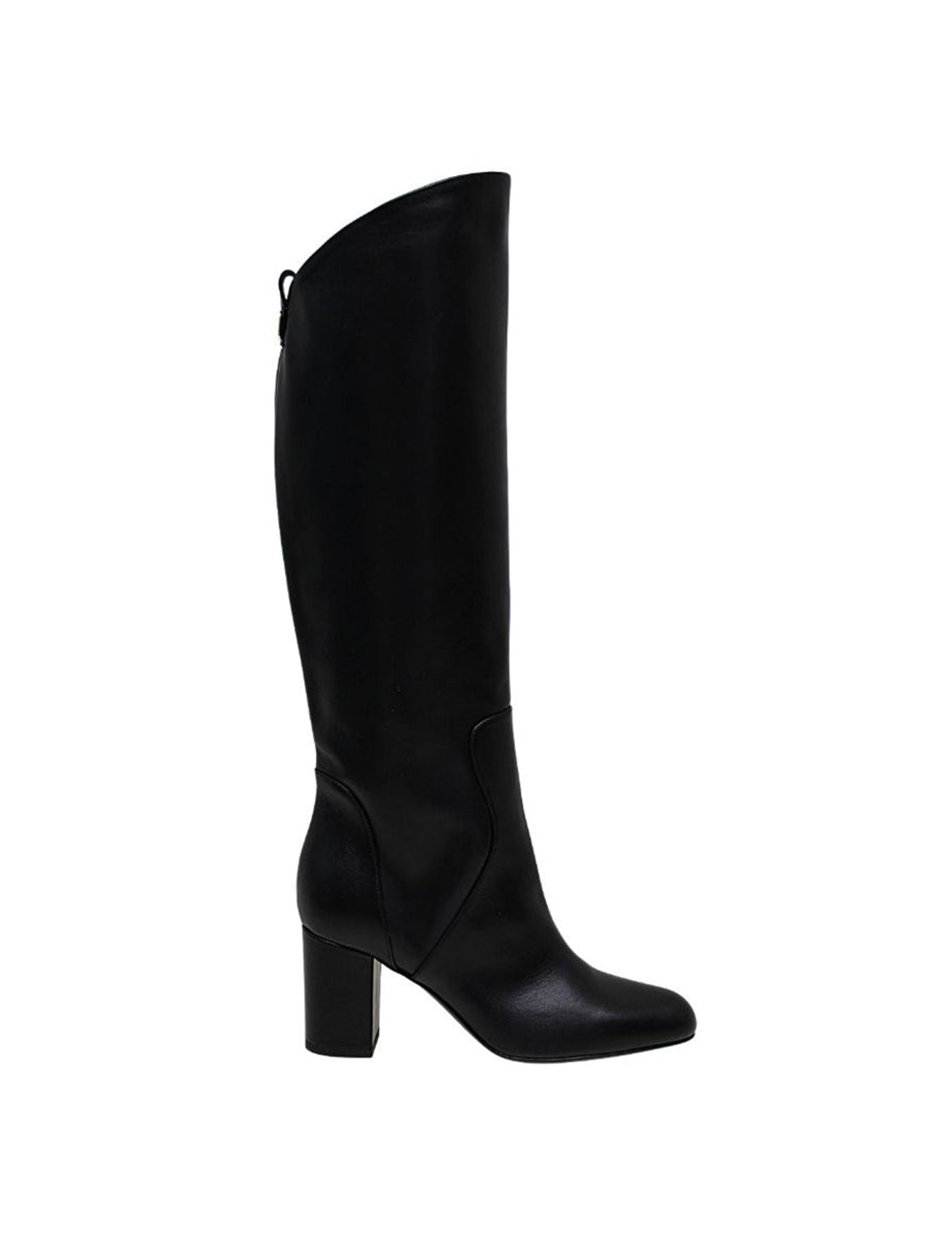 Bottes à talons noires en cuir de veau