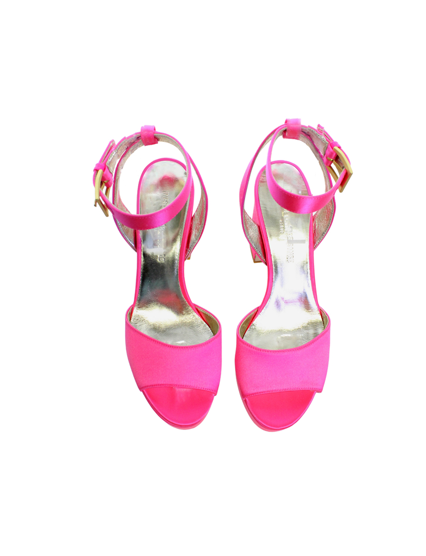 Sandale à plateforme rose satin
